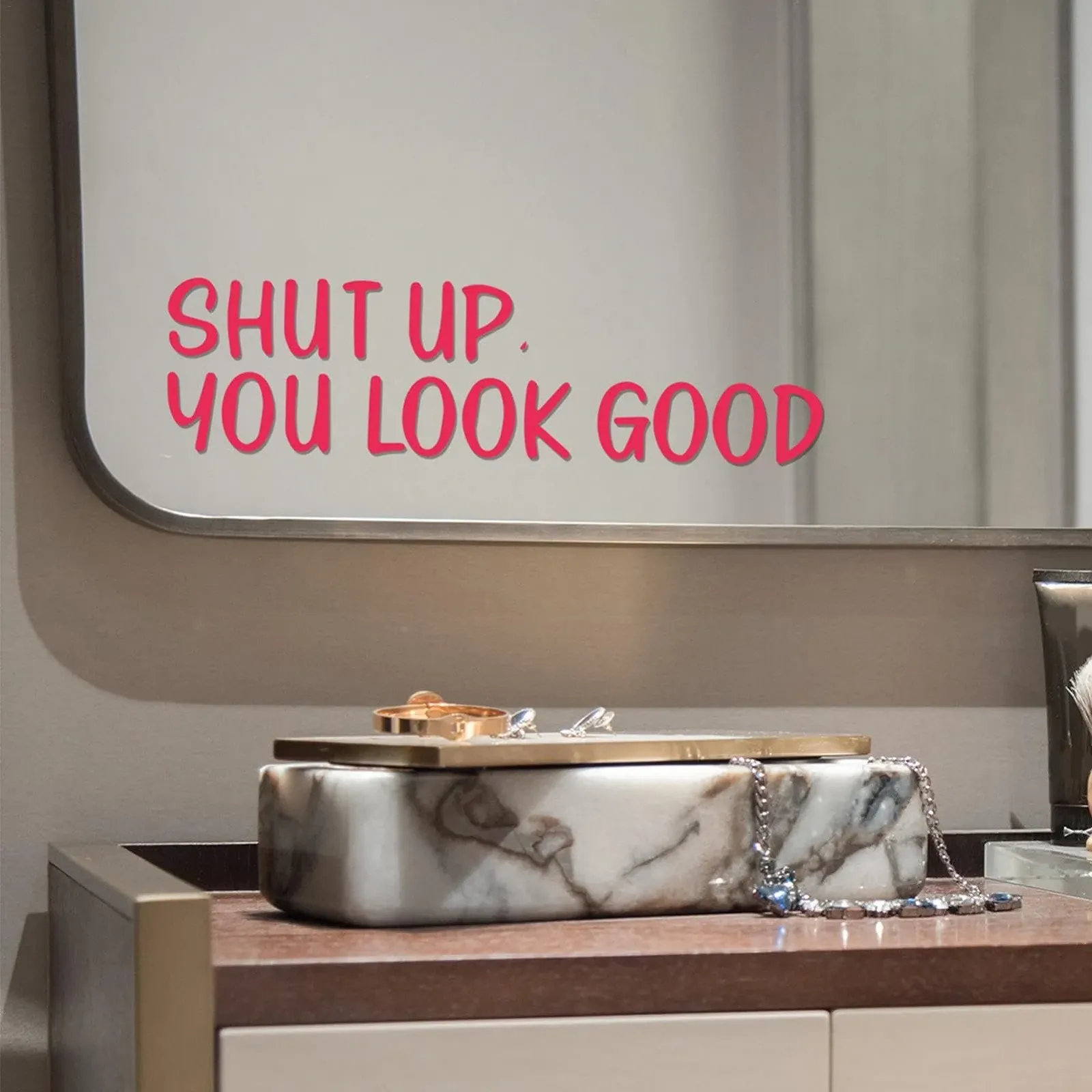 Настінна наклейка "Shut Up You Look Good" для ванної кімнати, фото №9