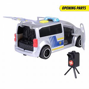 Игрушечная машина Dickie Toys Citroën SpaceTourer 15 см Полицейская машина со скоростомером Свет и звук Полицейский автобус synthetic.ua - Фото 1