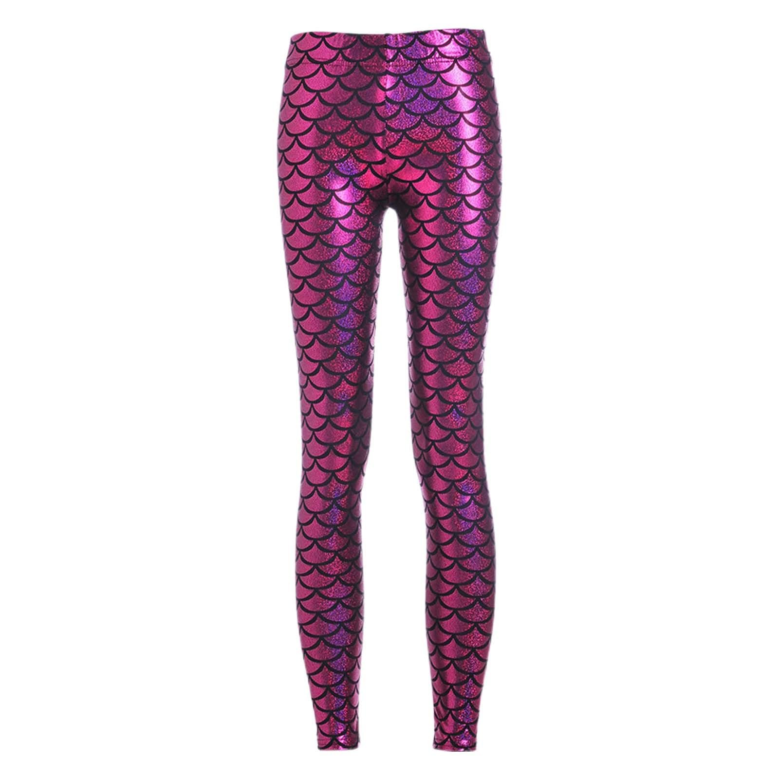 Легінси KBOPLEMQ Жіночі Slim Fit Tights Trousers Shiny Tights Hip Trousers Skinny Pants Push Up Легінси Sea Virgin Fish Scale Printed Sports Легінси Sexy High Waist Легінси, фото №5
