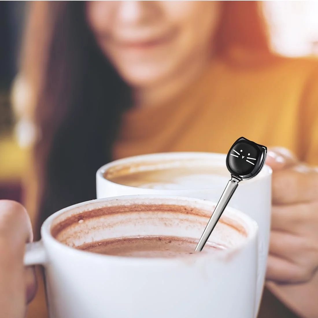 Ложка чайна з головами котів з нержавіючої сталі, 2 шт, фото №5 Ложка чайна з головами котів з нержавіючої сталі, 2 шт, фото №5