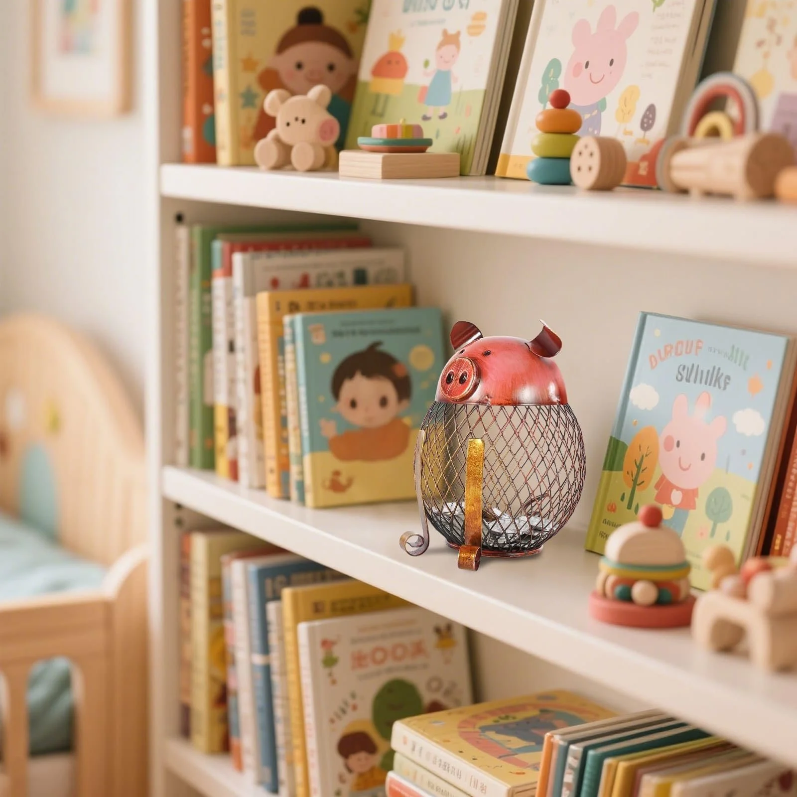 Скарбничка Vintage ретро залізна небитка цегляно-червона, фото №4