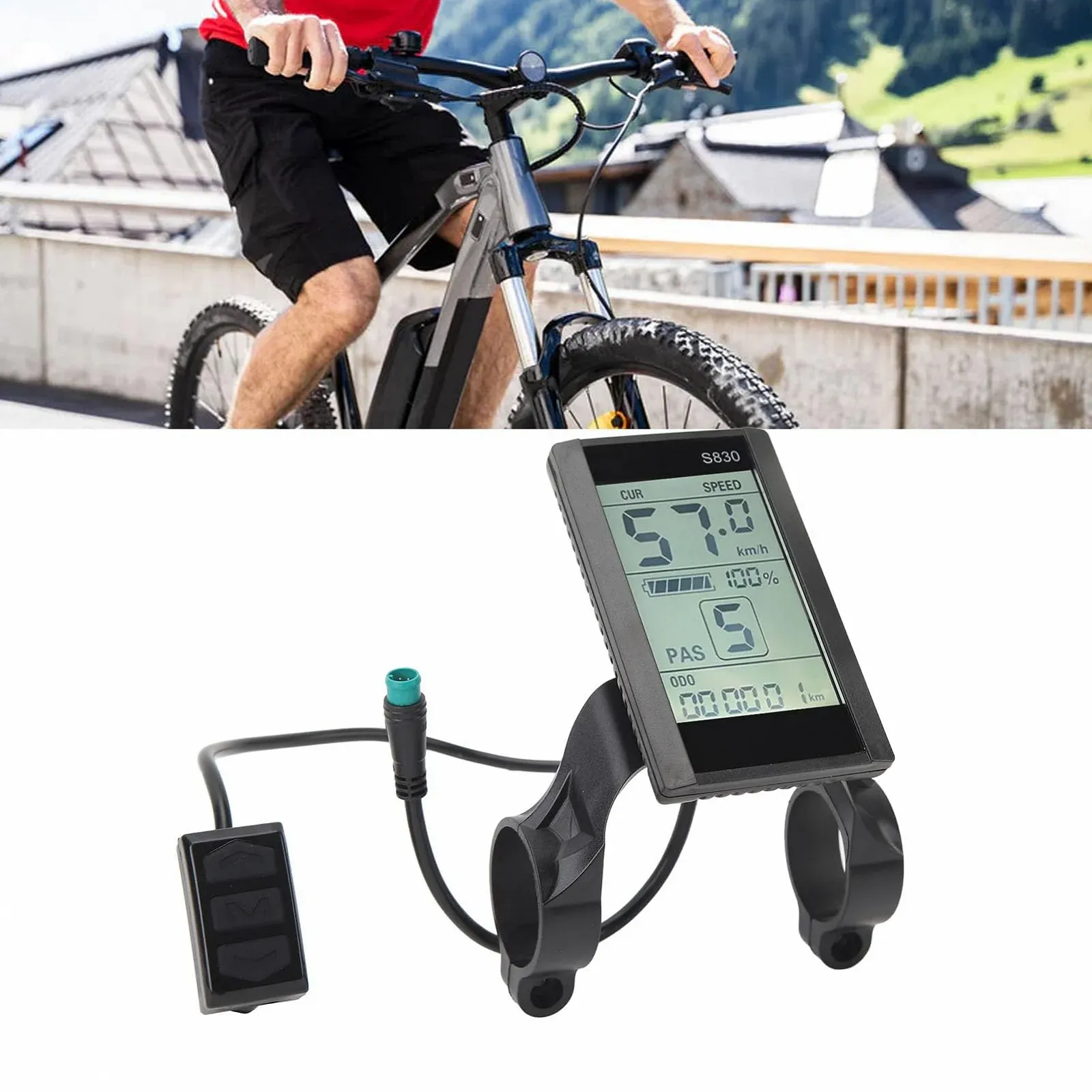 Велокомпьютер LCD Display 5-pin 24 В 36 В 48 В для электровелосипеда, фото №2