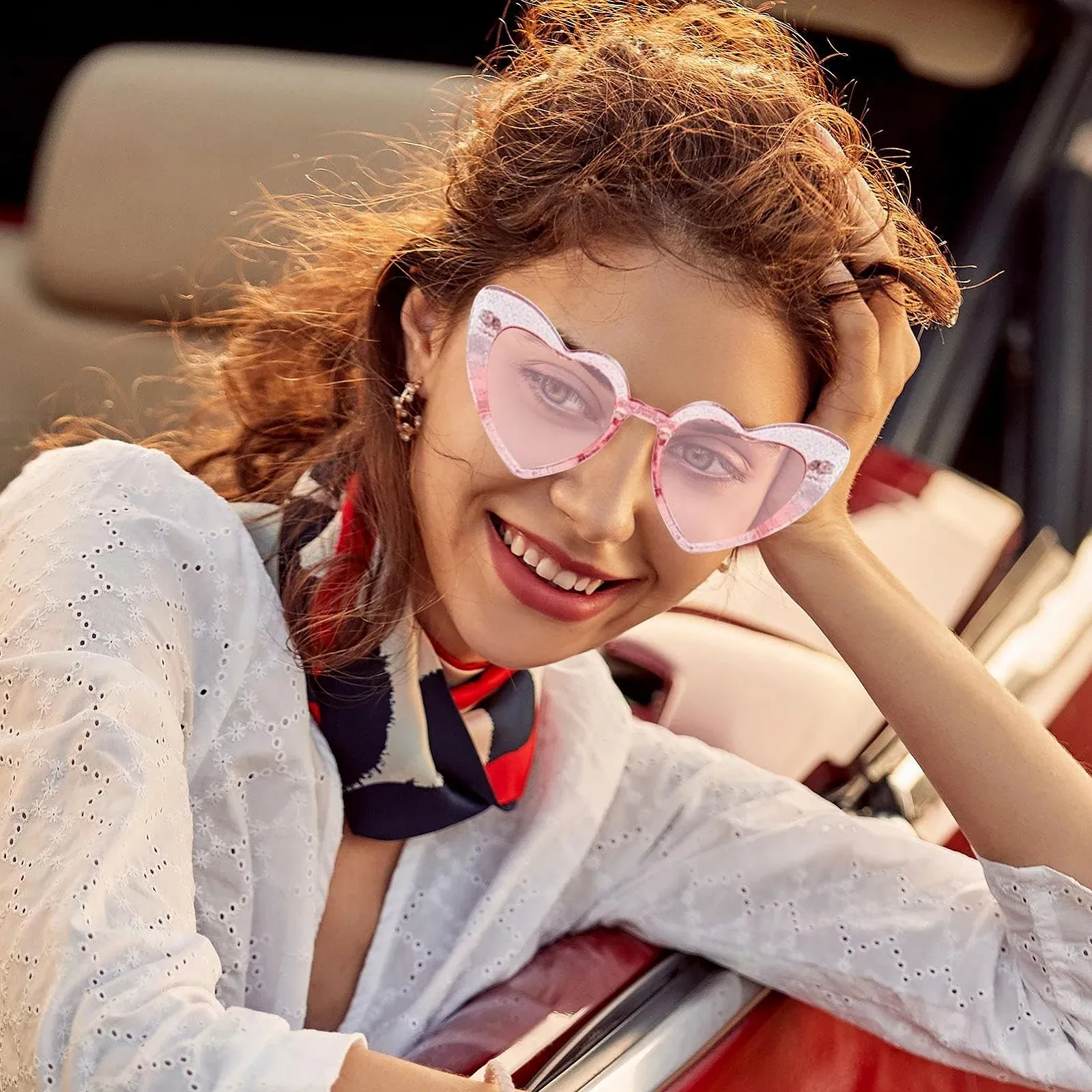 Солнцезащитные очки Сердце Любви, UV защита, Ретро, фото №2
