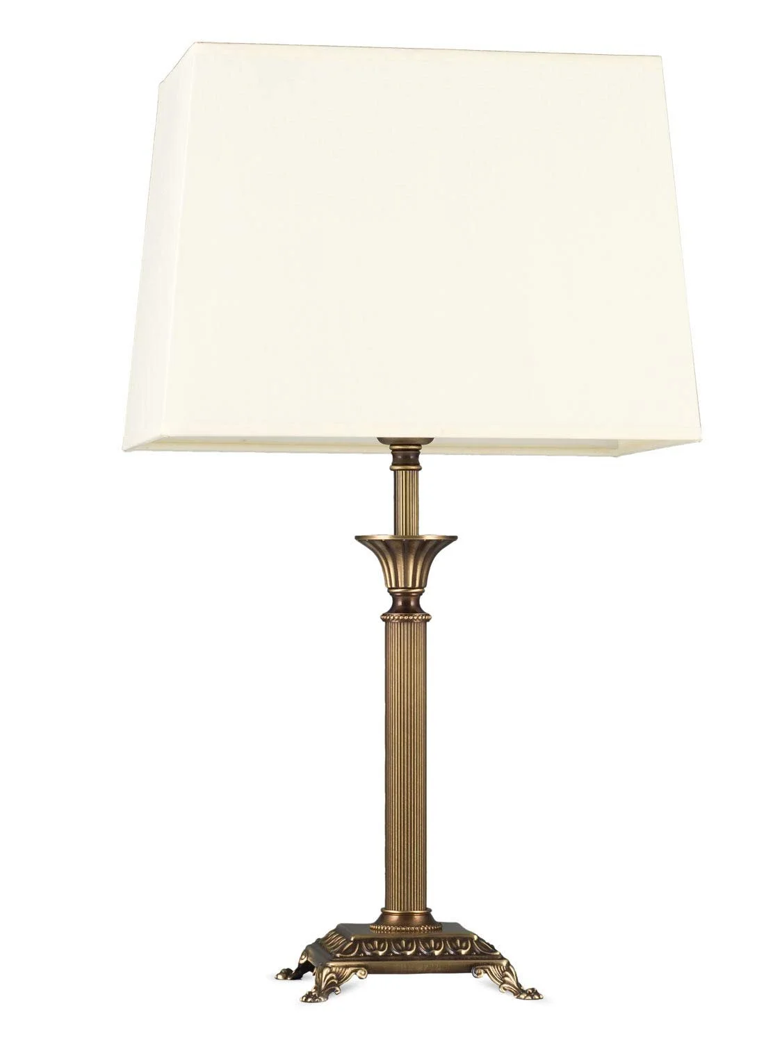 Настільна лампа 403775/6 в стилі модерн, антична латунь, 1xE14 Жовтий прямокутний, фото №1