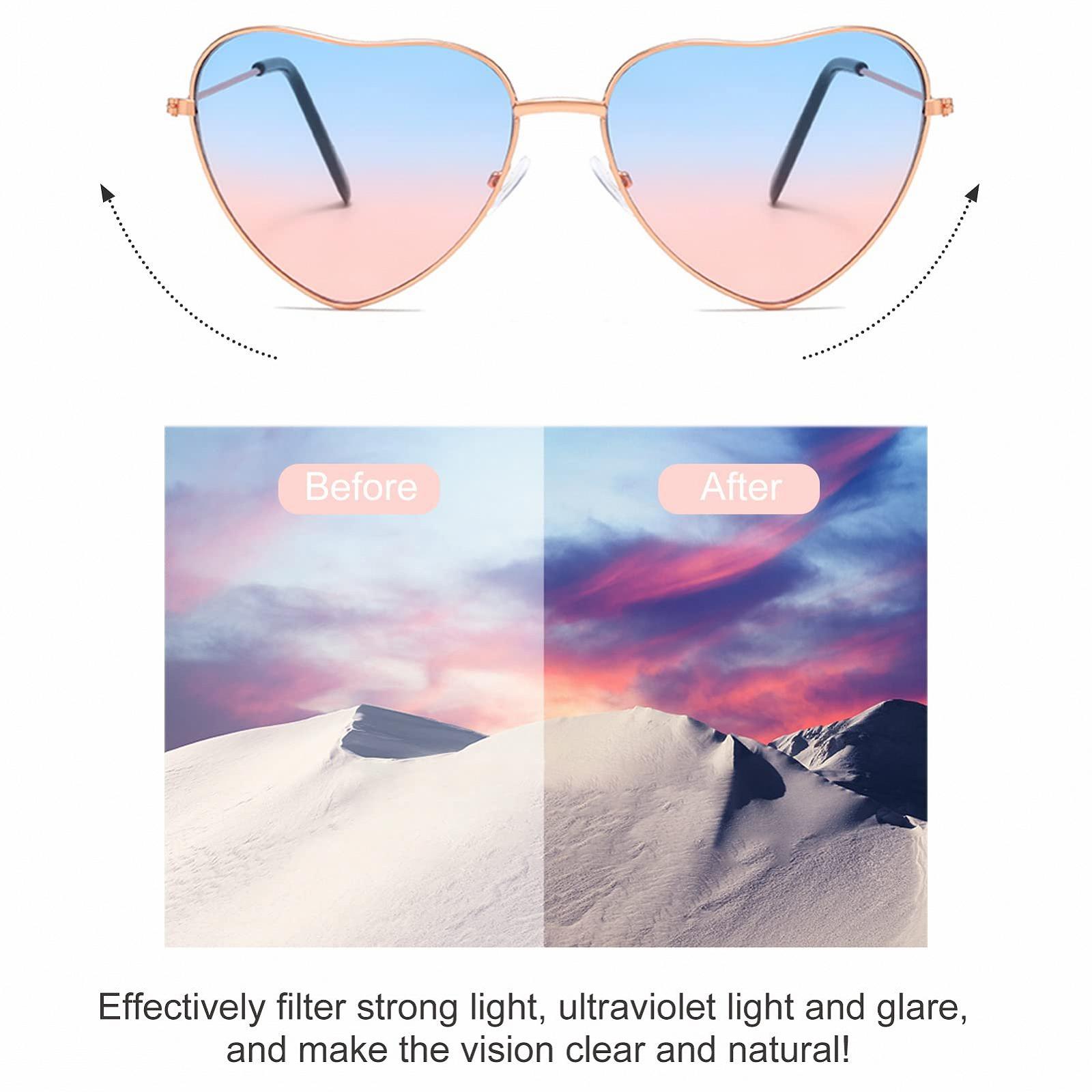 Солнцезащитные очки Сердце Розовый набор 3 шт, фото №5