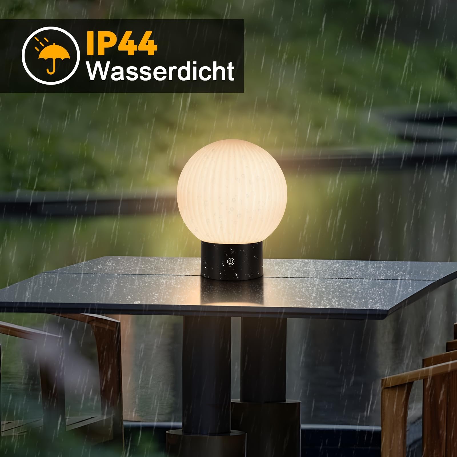 Настільна лампа LED бездротова на акумуляторі сенсорна димована IP44 Біла, фото №6