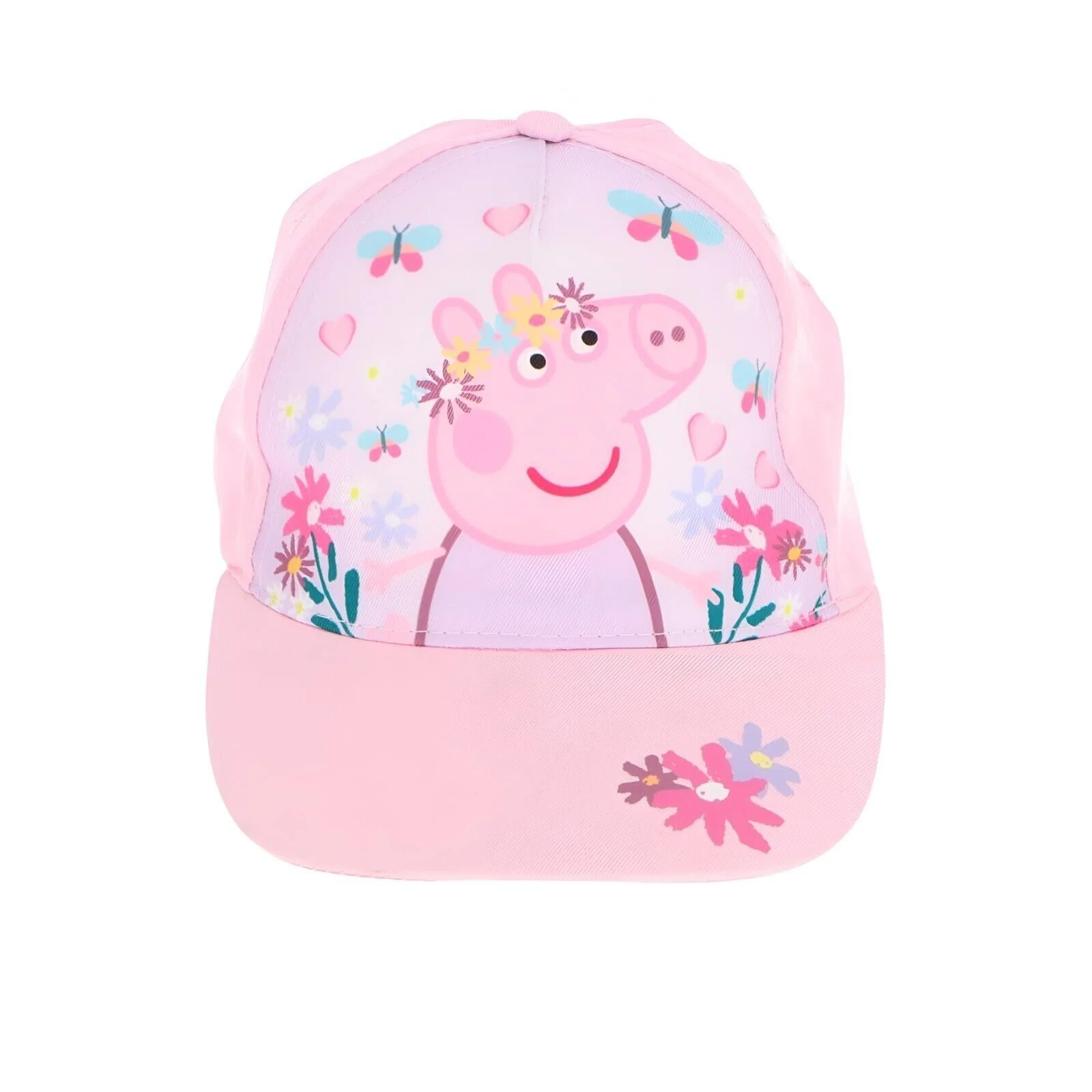 Бейсболка Peppa Wutz для девочек Цветы и бабочки Розовая, фото №2