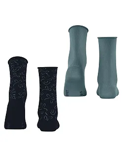 Шкарпетки ESPRIT з квітковим візерунком, дихаючі, з органічної бавовни, 2 пари synthetic.ua - Фото 1