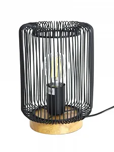 Настільна лампа Dapo Jana метал / дерево чорна - Фото 1