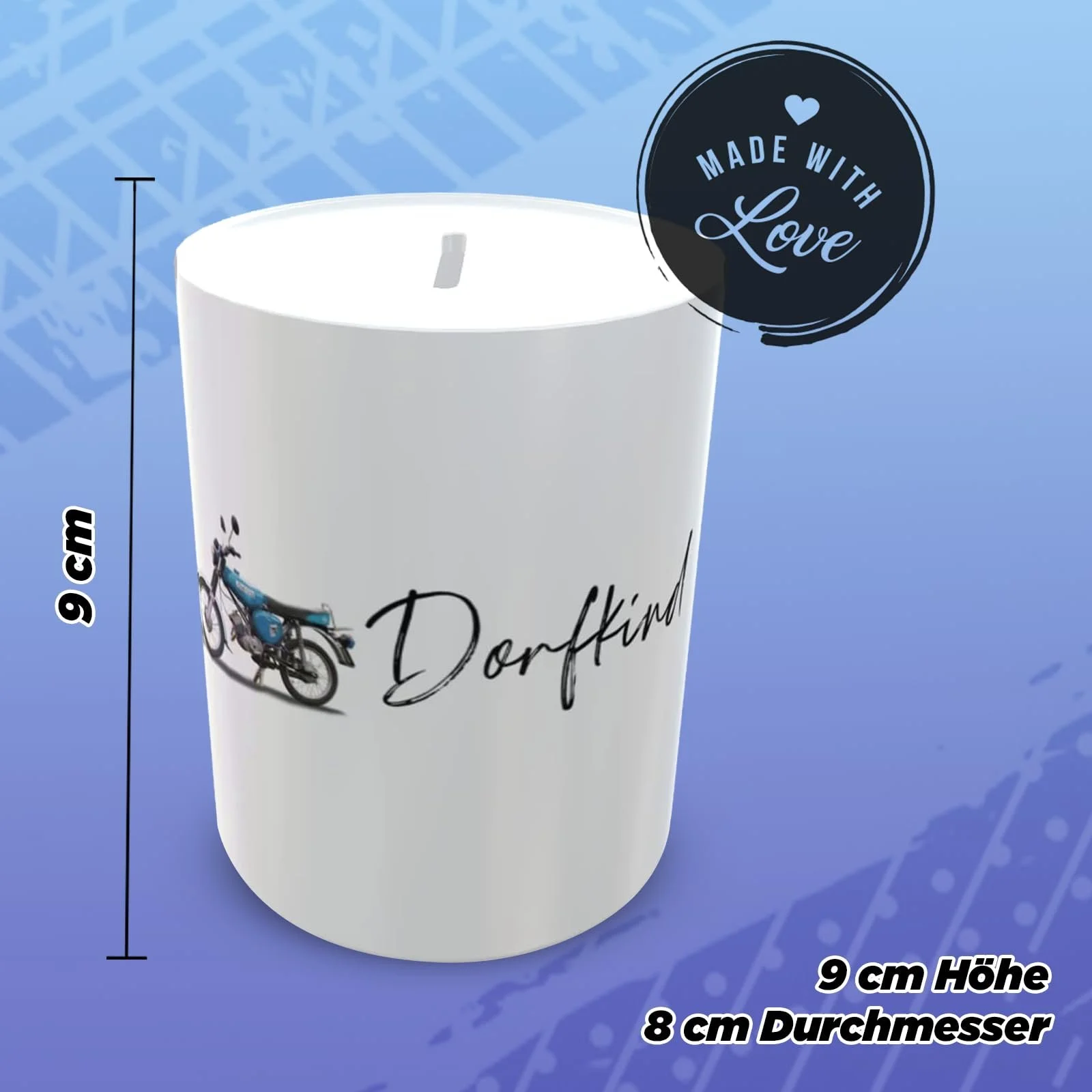 Скарбничка Мопед Simson Синя Керамічна Персоналізована, фото №5