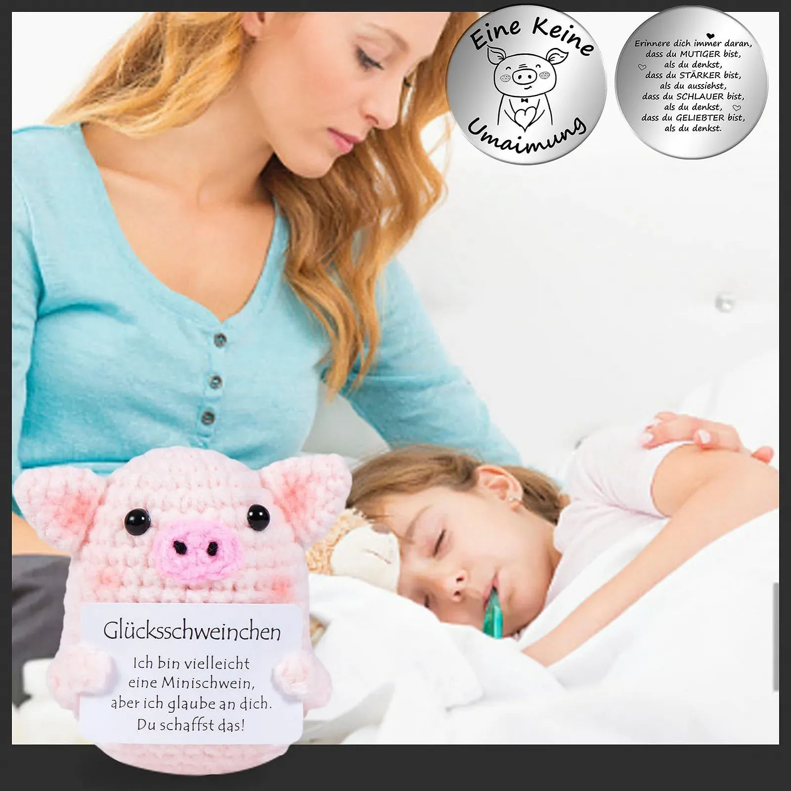 Игрушка Aruigu Pocket Hug Lucky Pigs Creative Knitting Wool Mini Pig Silver, фото №6 Игрушка Aruigu Pocket Hug Lucky Pigs Creative Knitting Wool Mini Pig Silver, фото №6