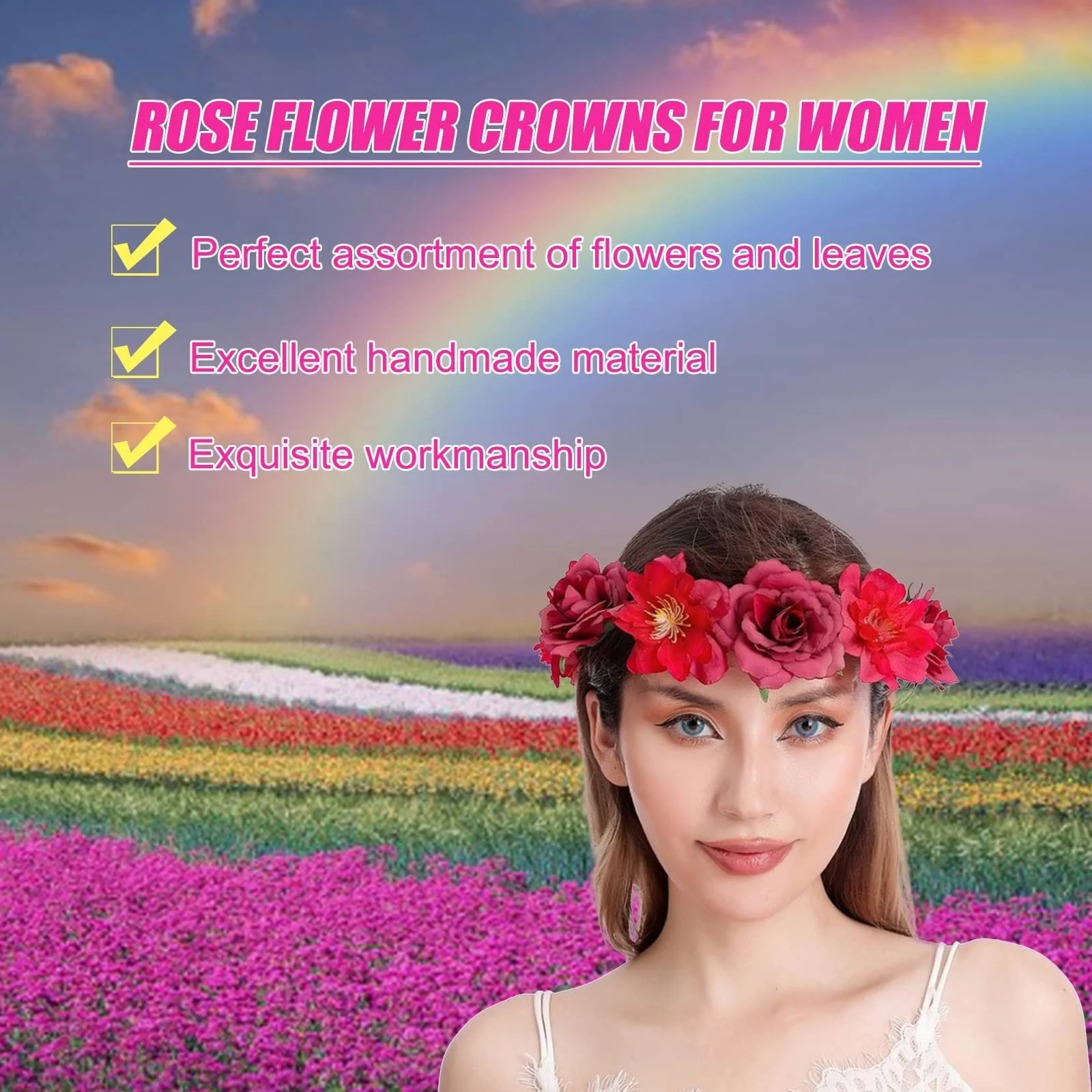 Вінок для волосся Квіти троянди, фото №4