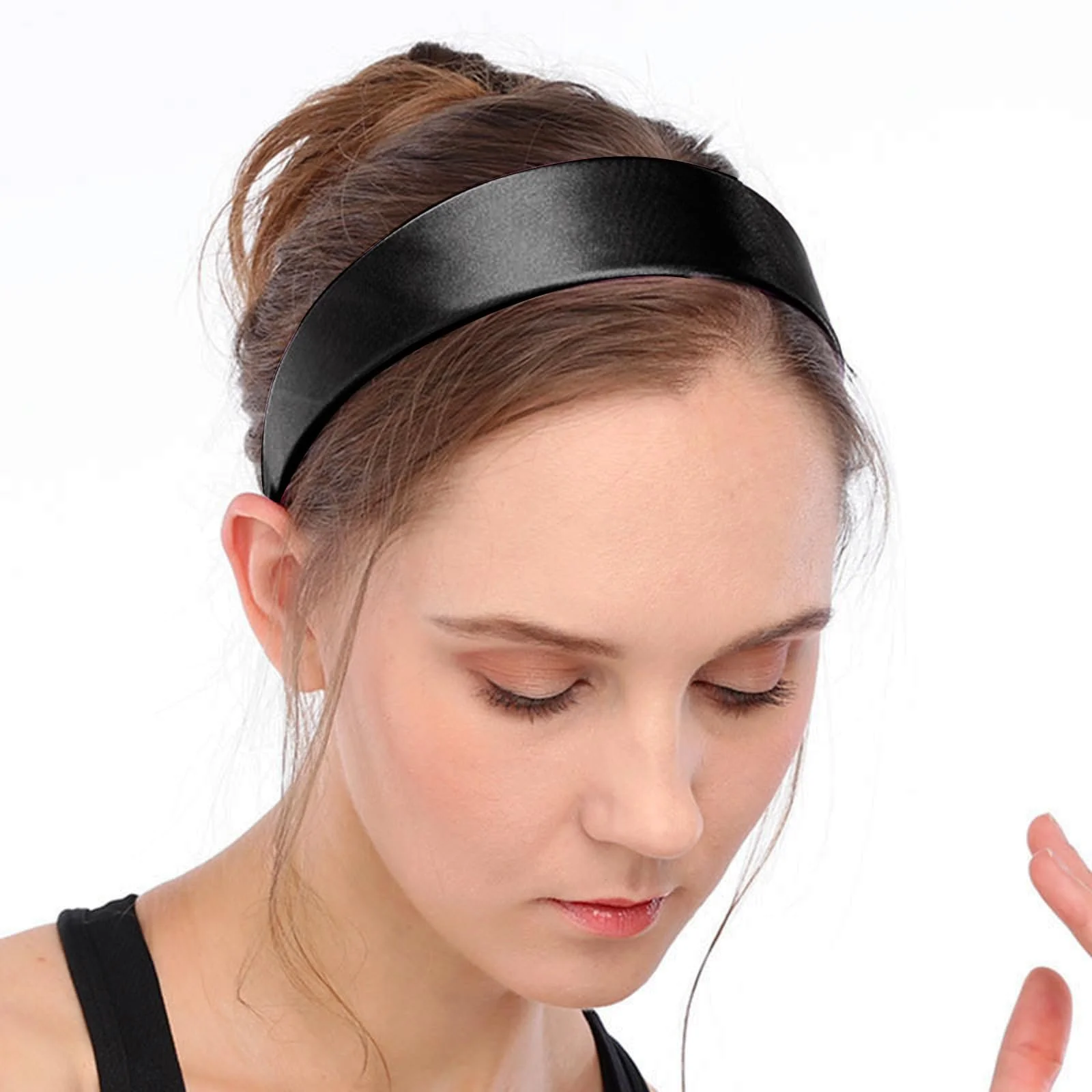 Обруч Чорний Широкий Основний Вінтажний Мінімалістичний, фото №5