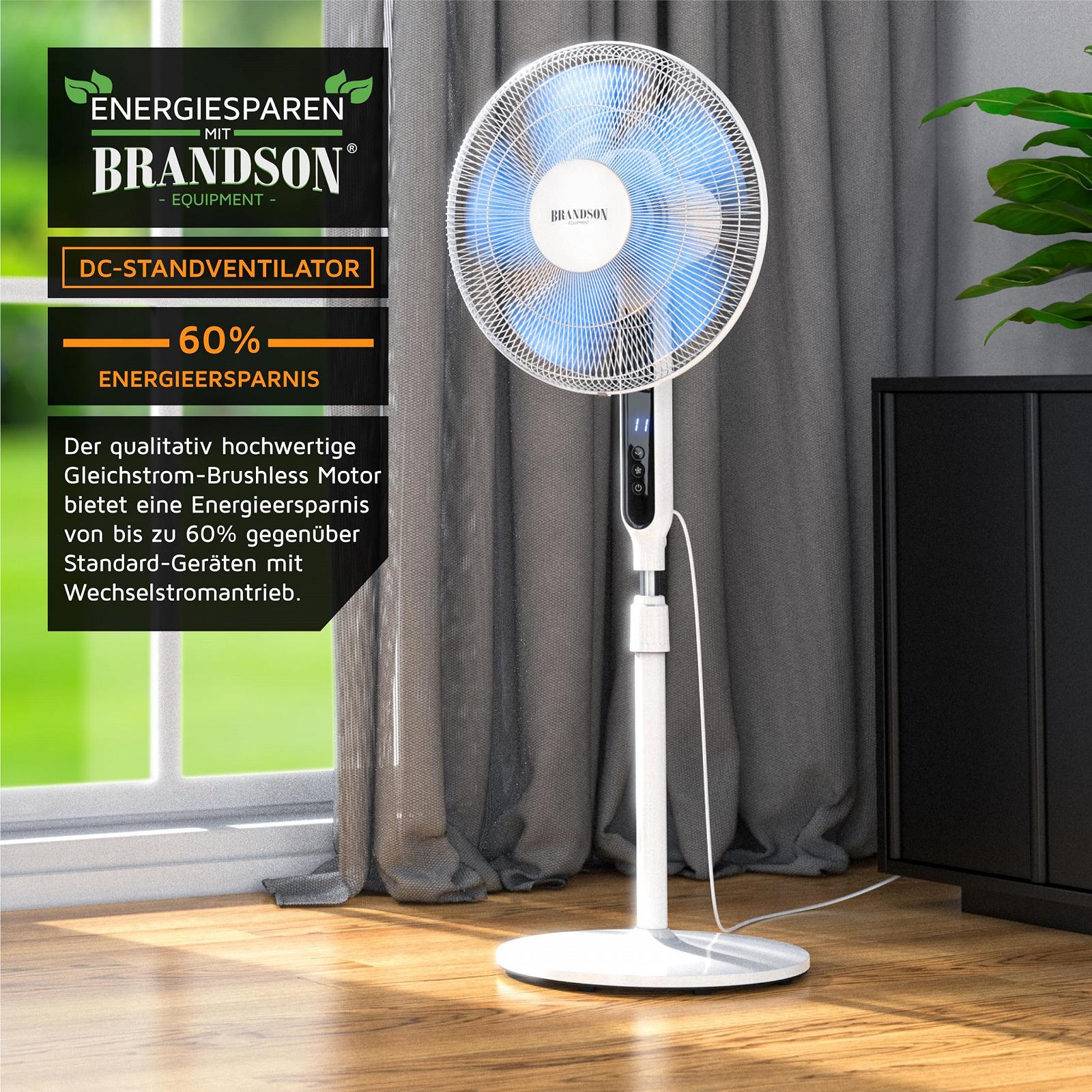 Вентилятор напольный Brandson DC Энергосберегающий ECO Пульт дистанционного управления Бесщеточный тихий двигатель 12 скоростей Светодиодный дисплей, фото №7