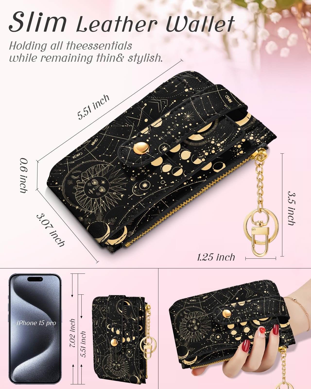 Кошелек Длинный Hautebella Sun Moon Planet Современный, фото №2