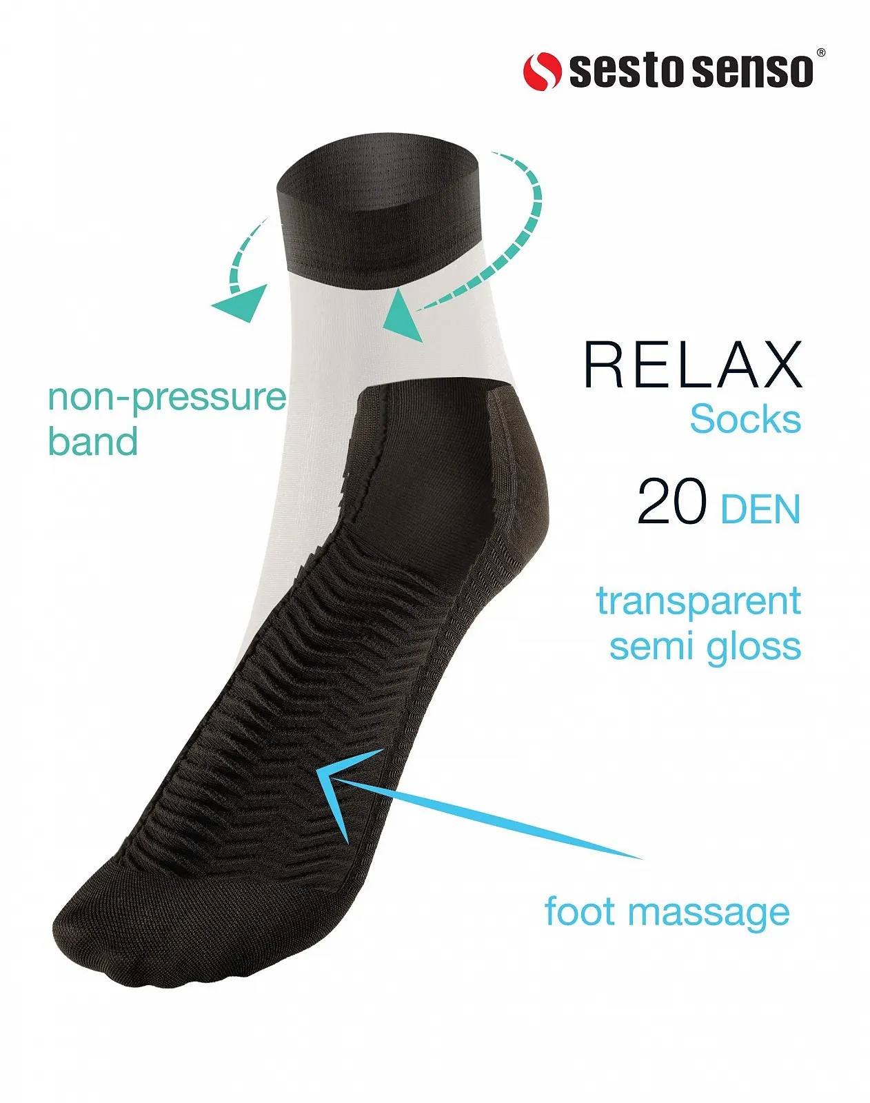 Шкарпетки sesto senso 20 Den Denier, 2 пари, One Size, фото №2