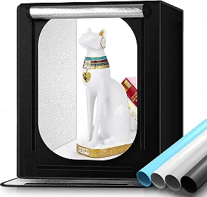 Купити Фотобокс Samtian 60см / 5500K / CRI 95 / 4 фони / Чорний - Фото 1 Фотобокс Samtian 60см / 5500K / CRI 95 / 4 фони / Чорний - Фото 1