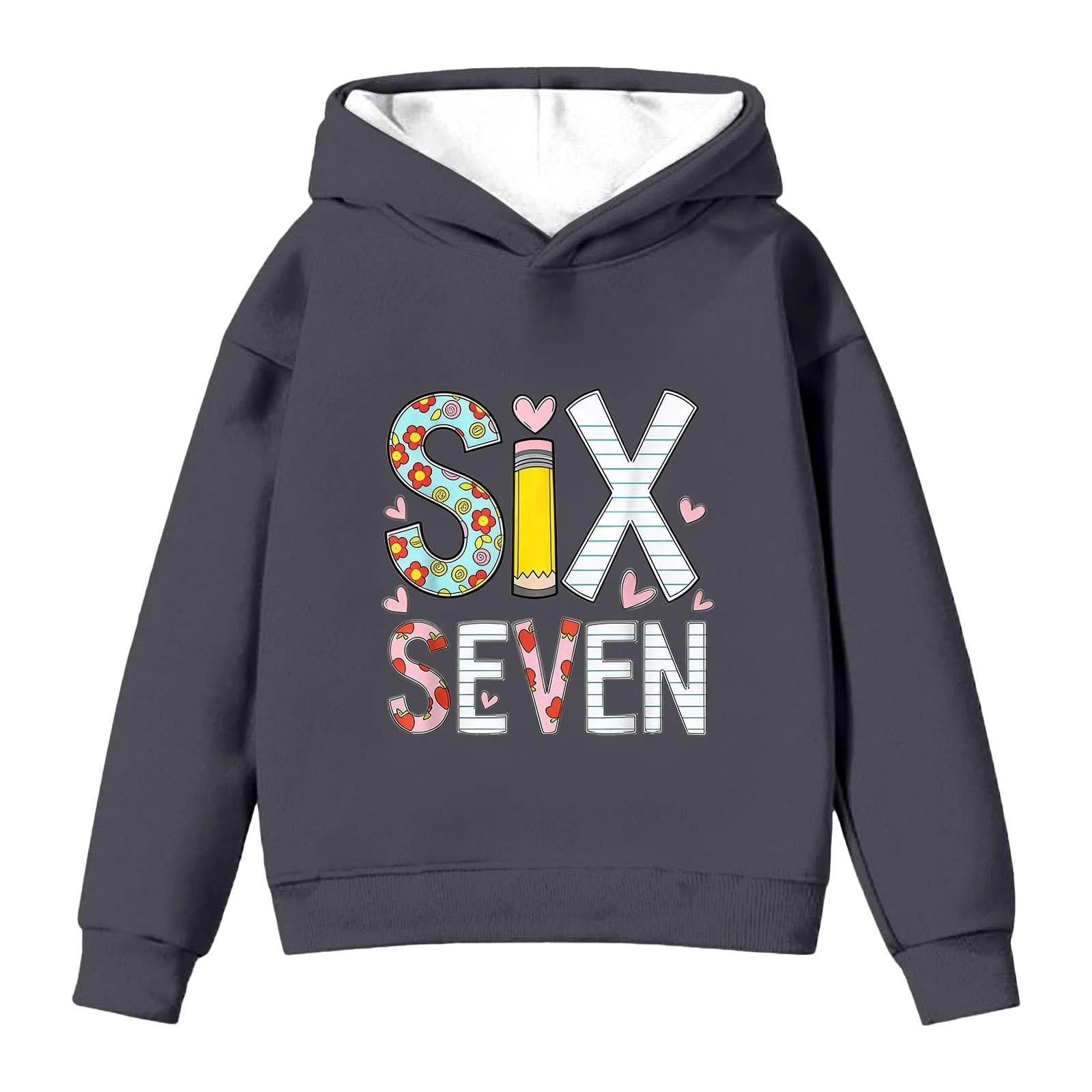 Худи для девочки 67 Pullover, размер 6-7, с принтом в стиле ретро, Y2k, фото №6