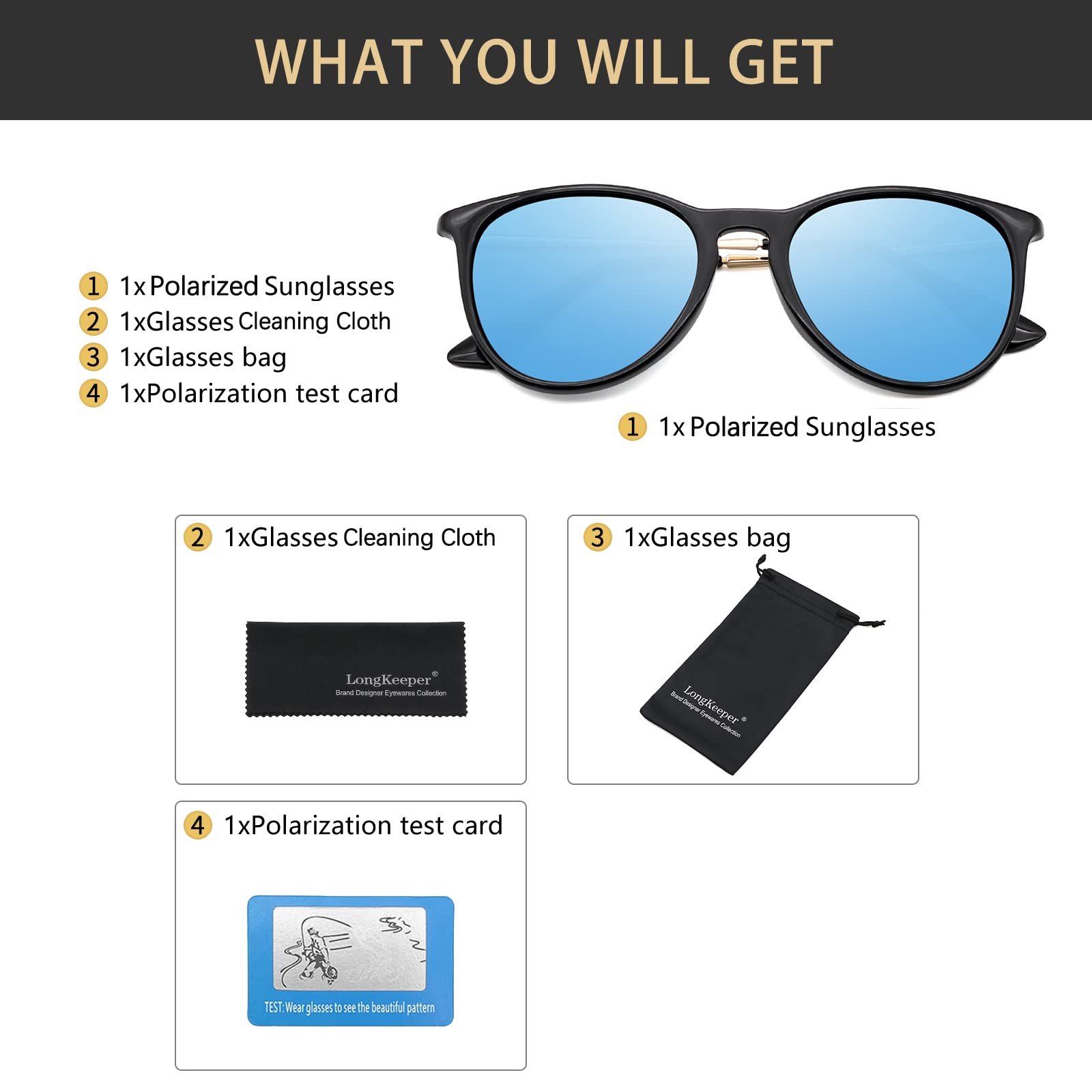 Солнцезащитные очки Круглые Retro Long Keeper Поляризованные Unisex UV400, фото №5