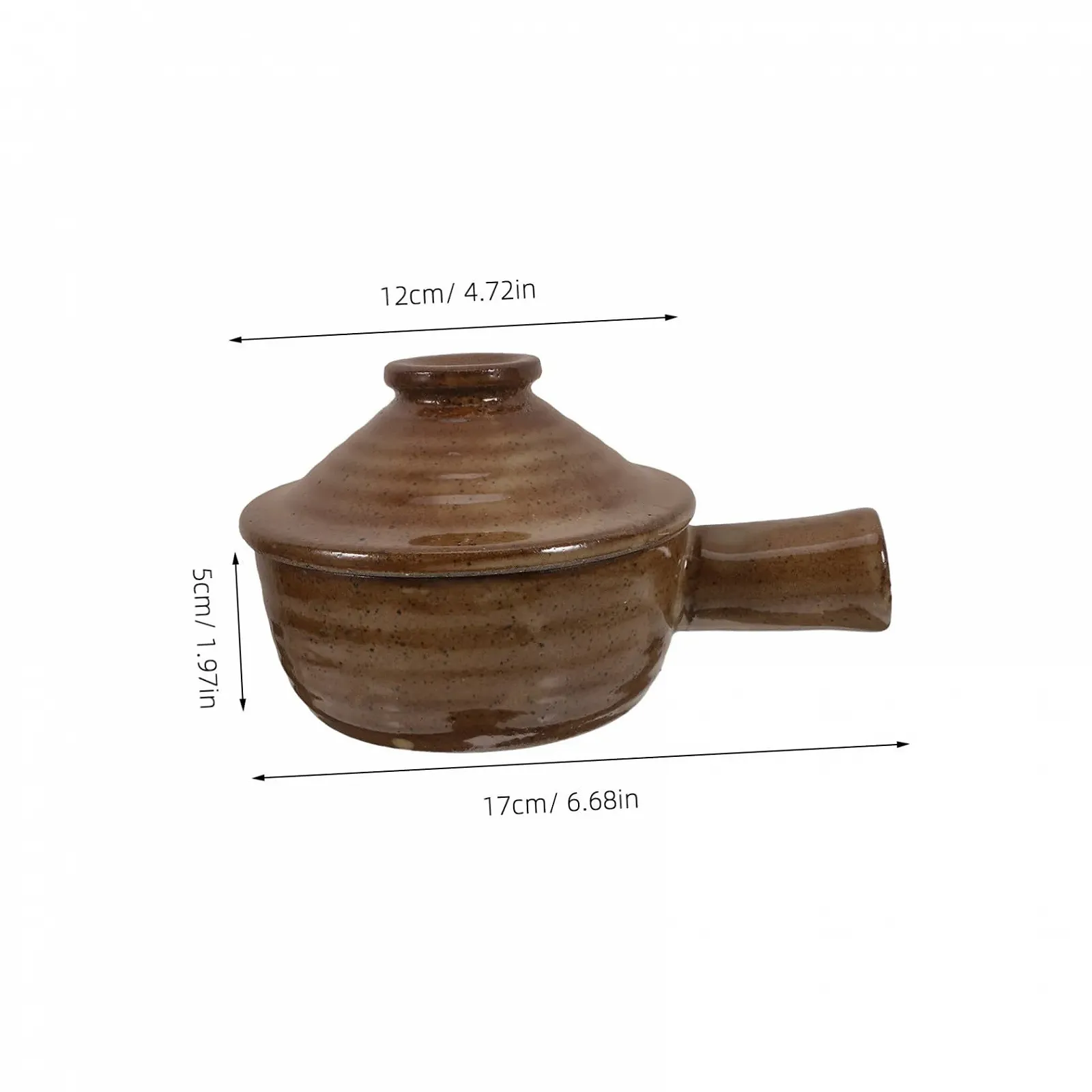 Ківш з кришкою термостійкий скляний з однією ручкою для мікрохвильової печі, фото №2