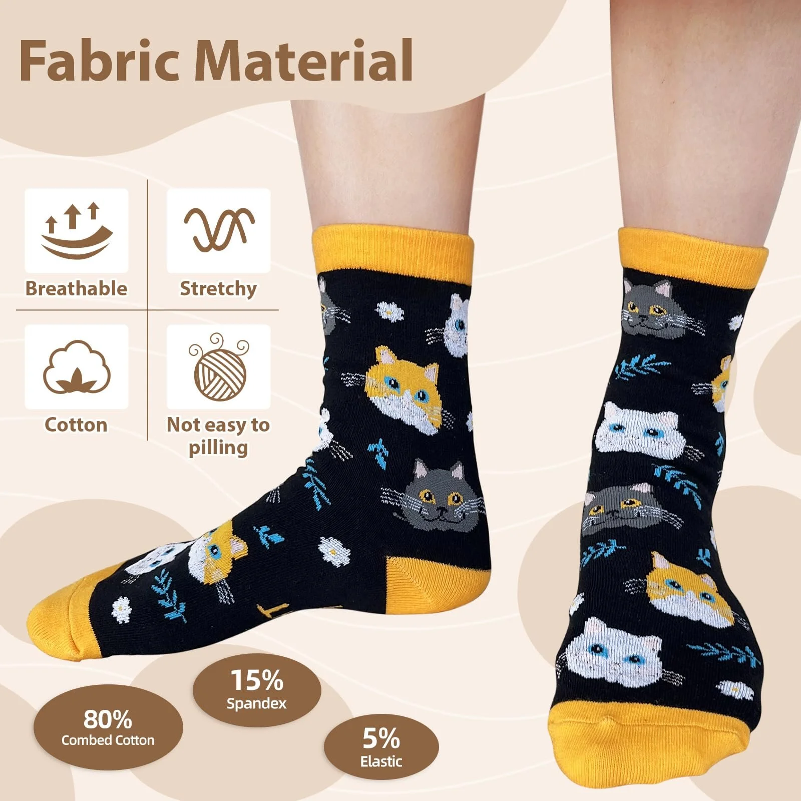 Забавные носки с котами и таксами для женщин и мужчин, смешные носки в подарок для любителей кошек и владельцев собак на день рождения и Рождество, фото №4