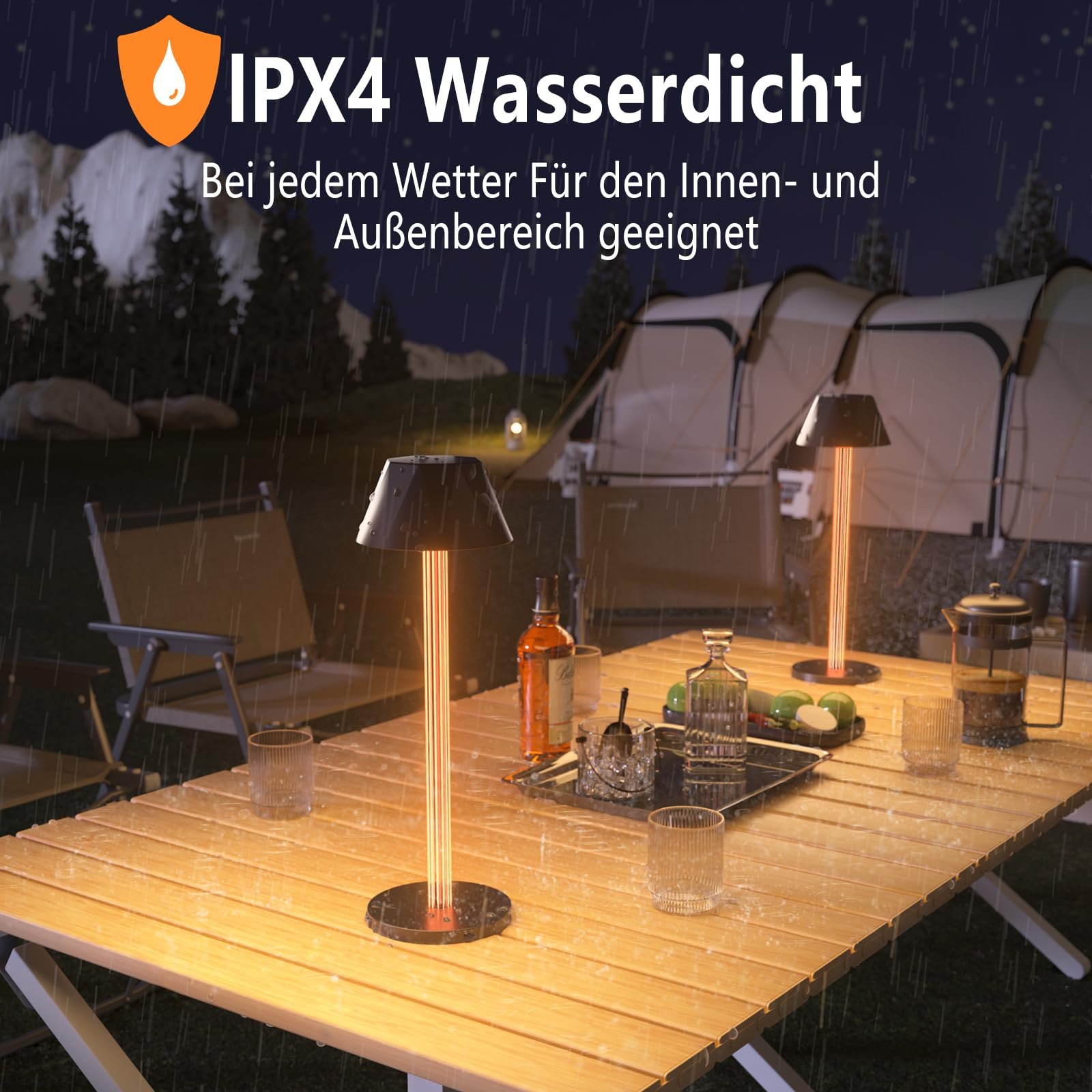 Настільна лампа LED Бездротова Набір з 2 шт 6000 mAh USB-C IPX4, фото №6