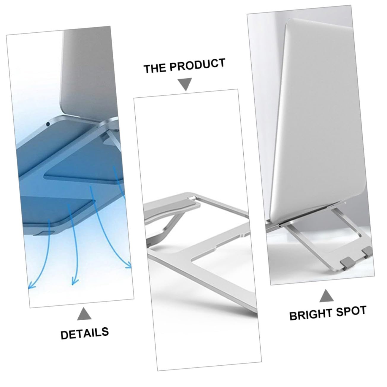 Підставка для ноутбука SEWACC Сплав алюмінію складана Ергономічна нековзна Міцна, фото №6 Підставка для ноутбука SEWACC Сплав алюмінію складана Ергономічна нековзна Міцна, фото №6