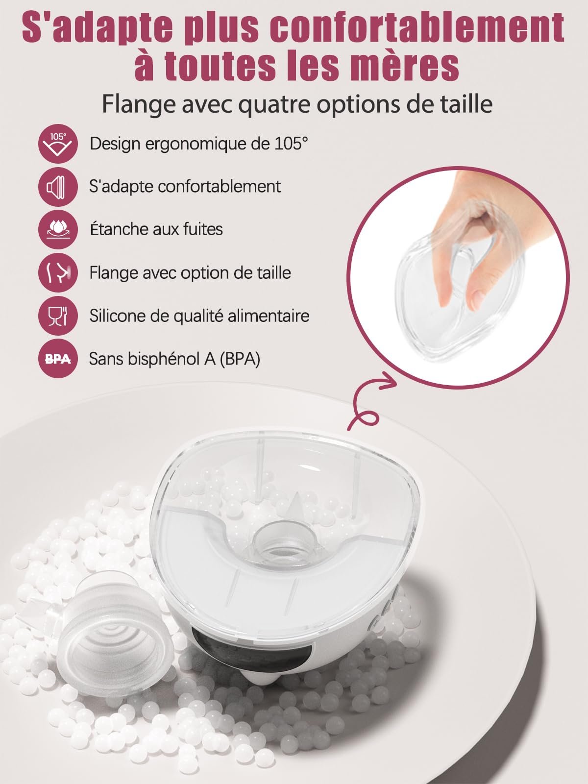 Молокоотсос электрический Lulia LU05, 4 режима и 9 уровней, портативный, сильное всасывание, без BPA, двойной молокоотсос с 17/19/21/24 мм комфортным фланцем (2 шт.), фото №5 Молокоотсос электрический Lulia LU05, 4 режима и 9 уровней, портативный, сильное всасывание, без BPA, двойной молокоотсос с 17/19/21/24 мм комфортным фланцем (2 шт.), фото №5