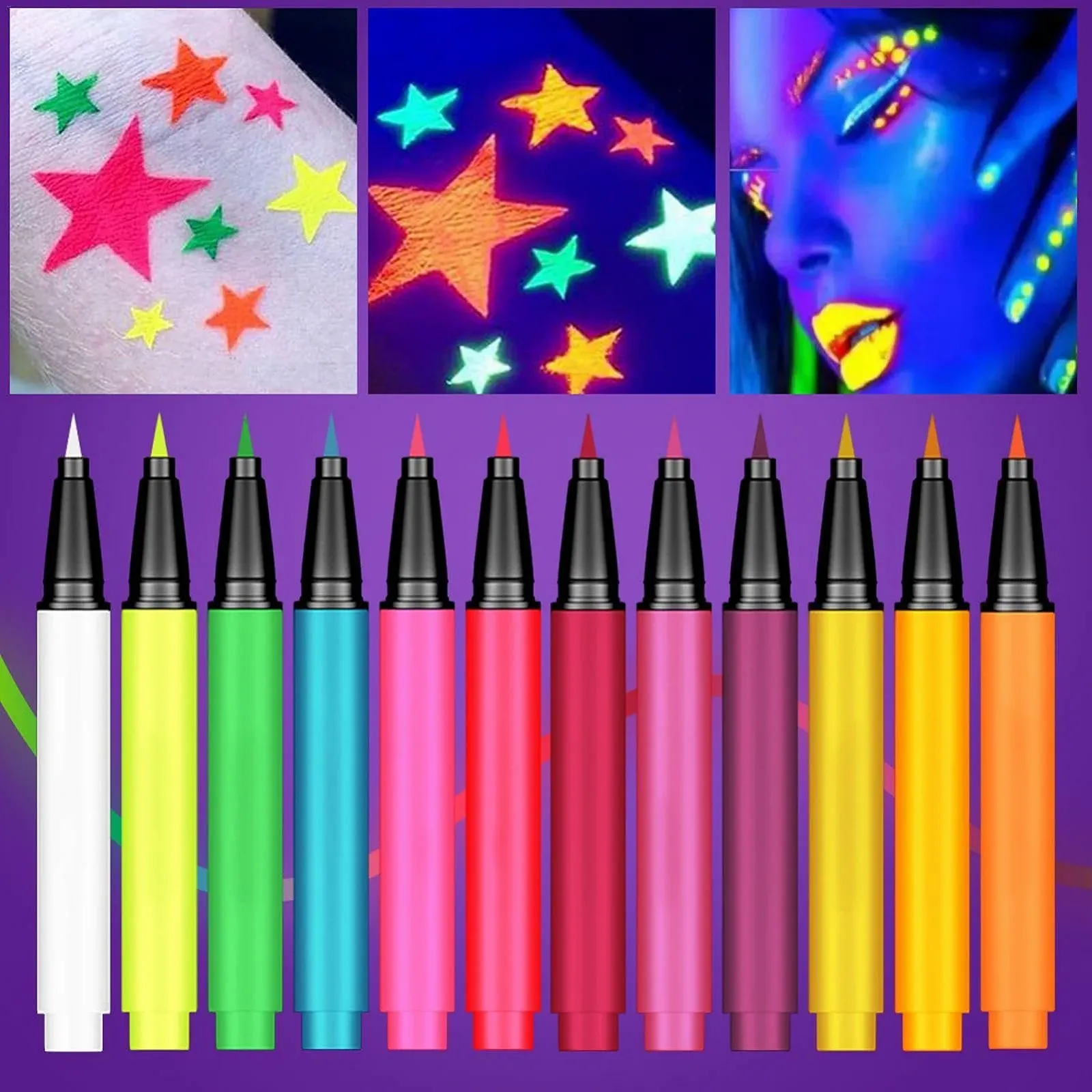 Eyeliner Aizuoni Festival Glitter Рідка Неоновий водостійка, фото №4