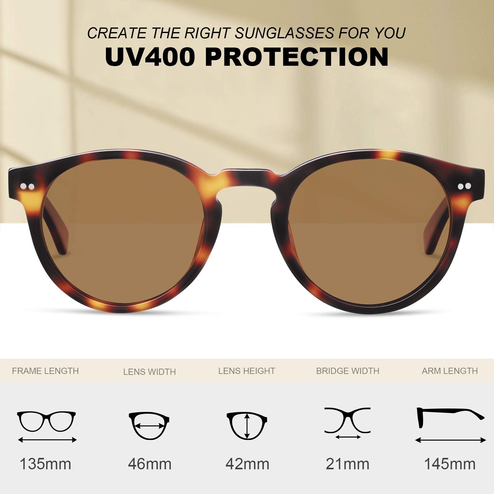 Сонцезахисні окуляри Маленьке обличчя AVAWAY Вінтаж Ретро Поляризовані для маленького обличчя AV206, фото №4