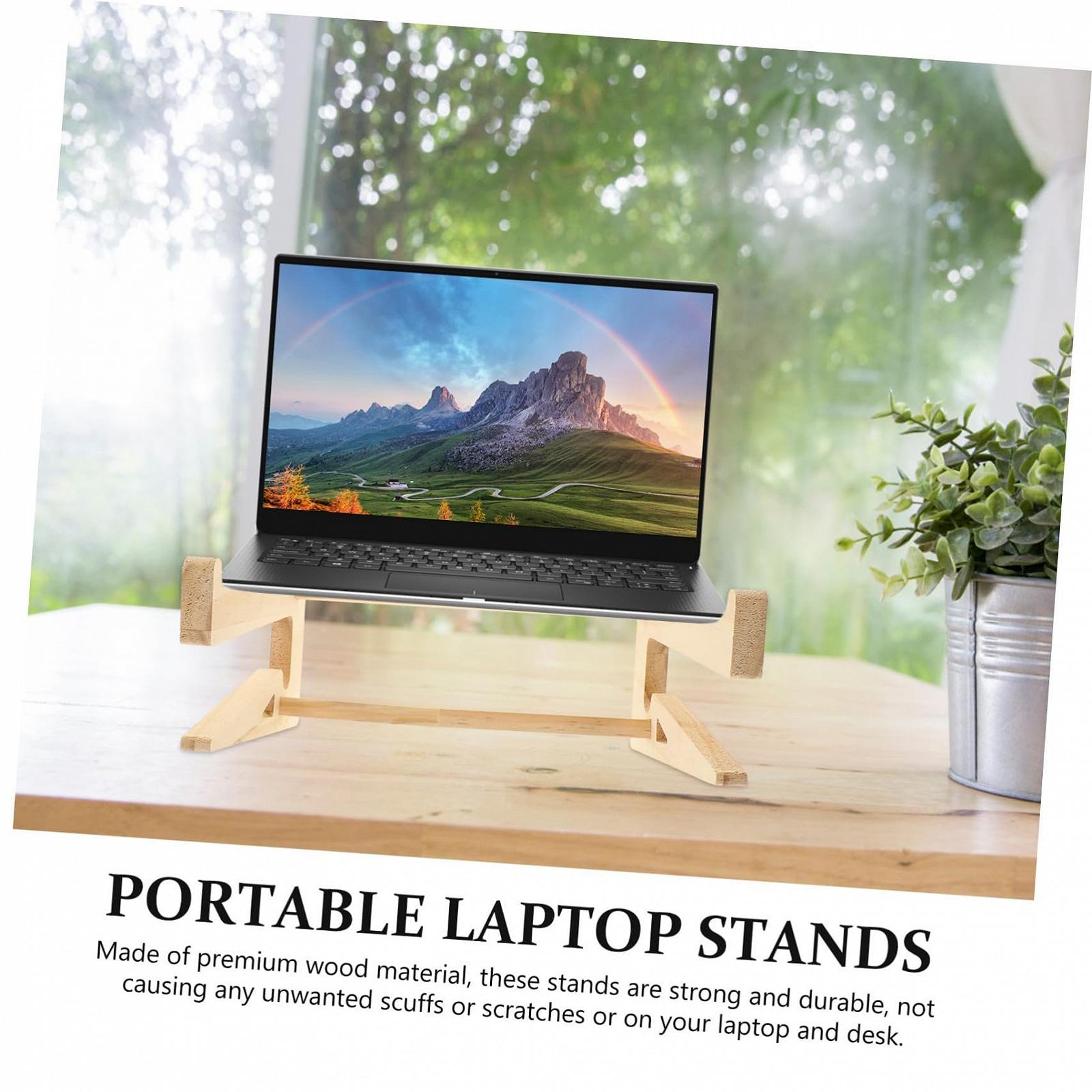 Підставка для ноутбука Sewroro, ергономічна, дерев'яна, портативна, для столу, фото №7