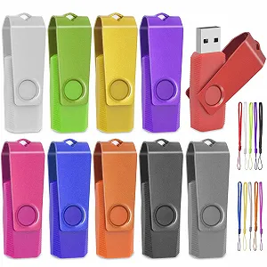 USB-флеш-накопичувачі AreTop 8 GB 10 шт. USB 2.0 High Speed з ремінцем Різнокольорові - Фото 1