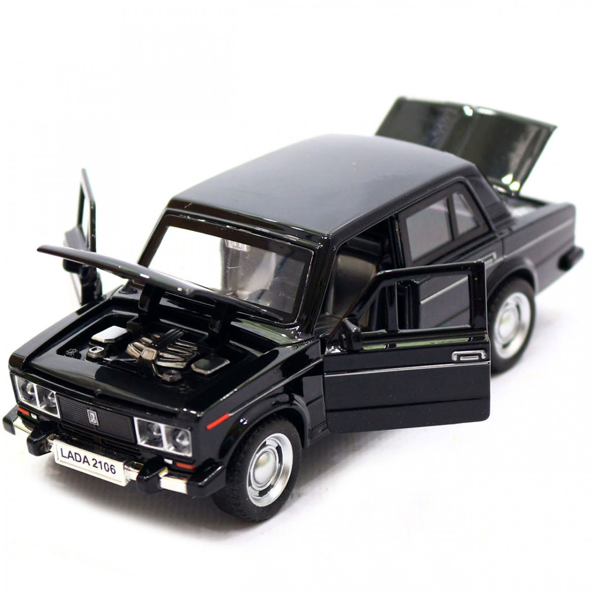 Машинка игровая автопром «ВАЗ-2106» Черный со световыми и звуковыми эффектами 7642, фото №4