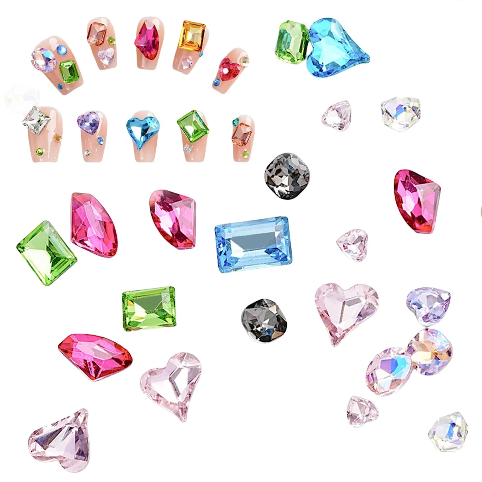 Стрази для нігтів Різні форми Мікс 50/100 шт, фото №1