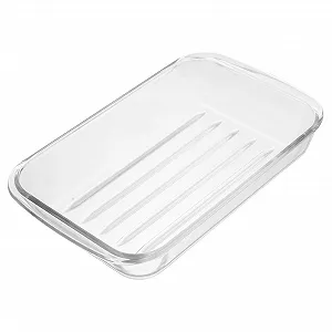 Форма для запікання скляна жаростійка прозора для духовки та мікрохвильової печі - Фото 1