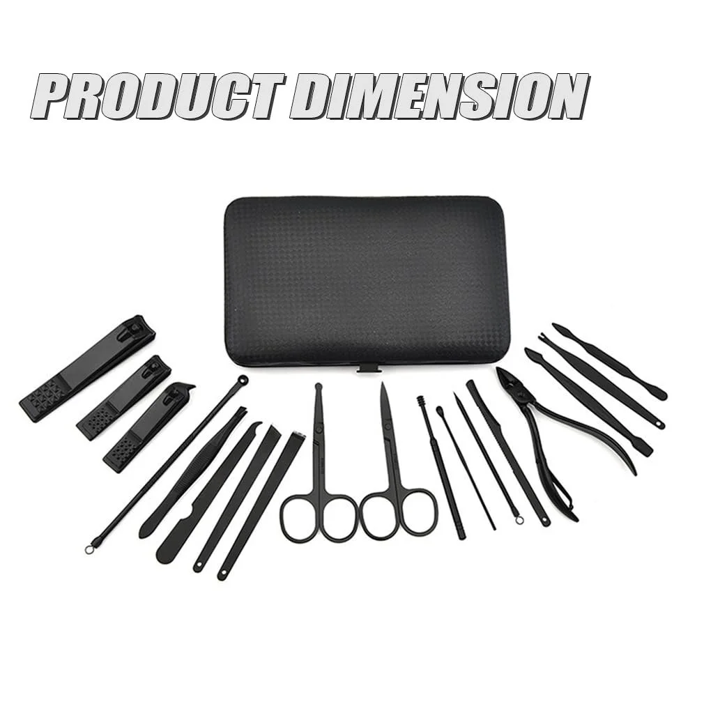 Набір для манікюру 18 предметів, чорно-червоний, фото №3