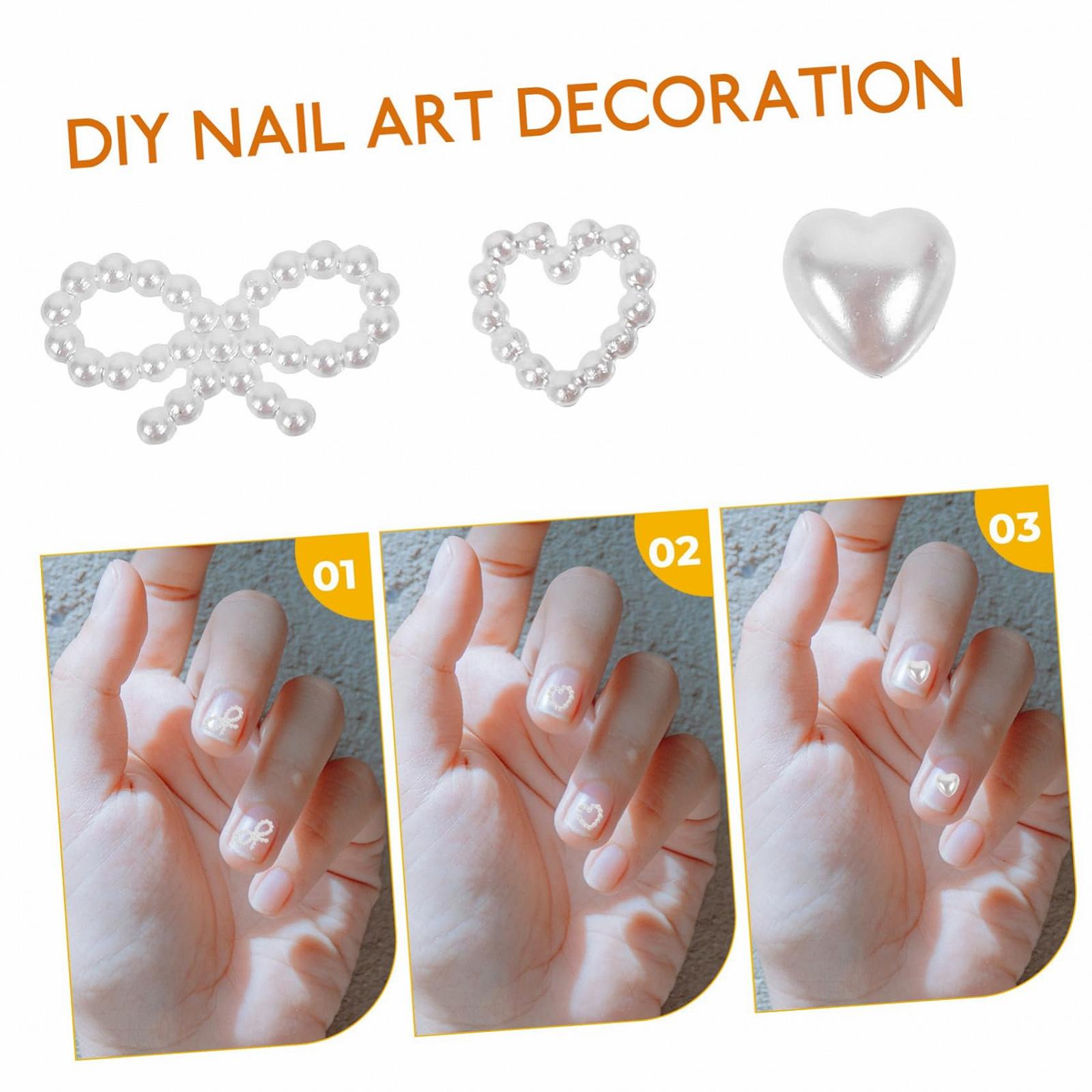 Набір для декорування нігтів Healeved, перлинно-білий, синтетичний матеріал, фото №3