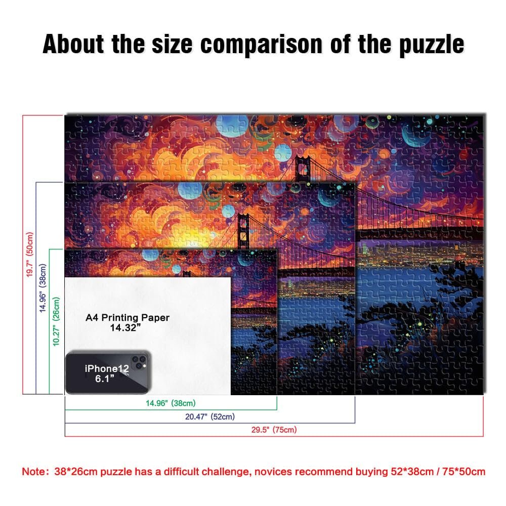 Пазл Golden Gate Bridge 1000 деталей 26 x 38 см, фото №4