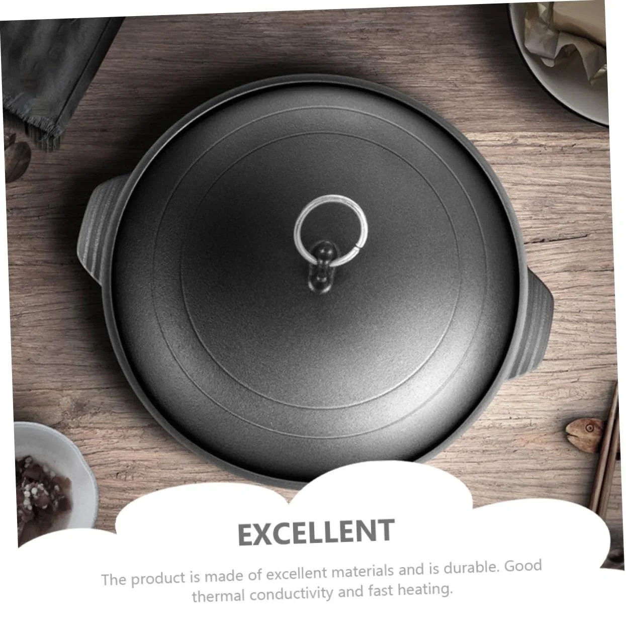 Кастрюля GALPADA чугунная для риса термостойкая эргономичная Yellow, фото №3