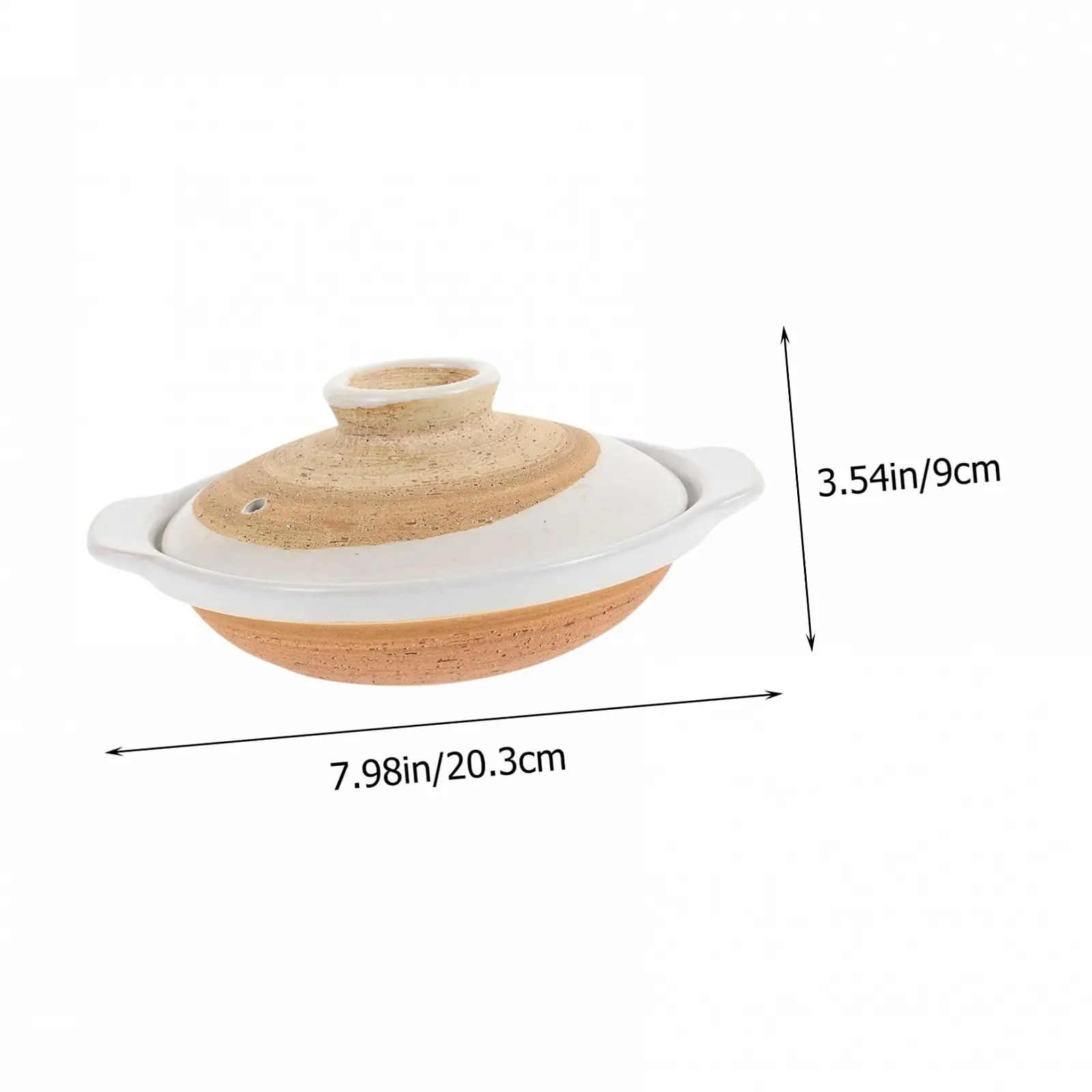 Форма для запекания SOLUSTRE Donabe керамическая 18 см термостойкая с крышкой, фото №2