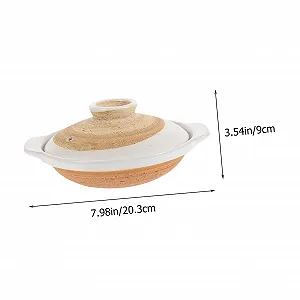 Форма для запекания SOLUSTRE Donabe керамическая 18 см термостойкая с крышкой synthetic.ua - Фото 1