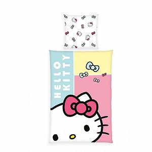 Постільна білизна Herding Hello Kitty, наволочка прибл. 80 x 80 см, підковдра прибл. 135 x 200 см, з блискавкою та двостороннім мотивом, 100% бавовна/Renforcé, різнобарвна - Фото 1