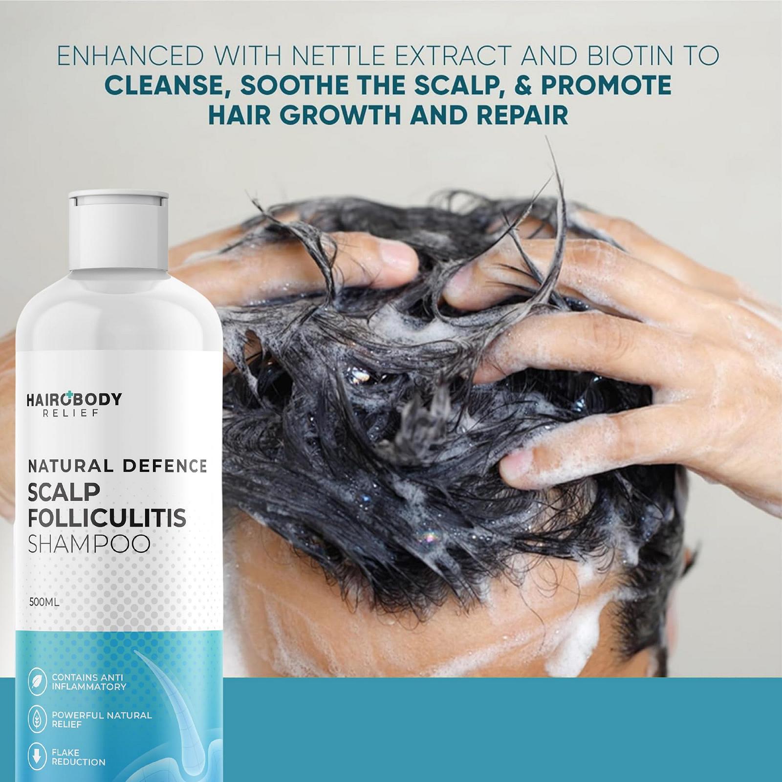 Шампунь Hairo Relief Folliculitis з екстрактом кропиви та біотином 500 мл, фото №3