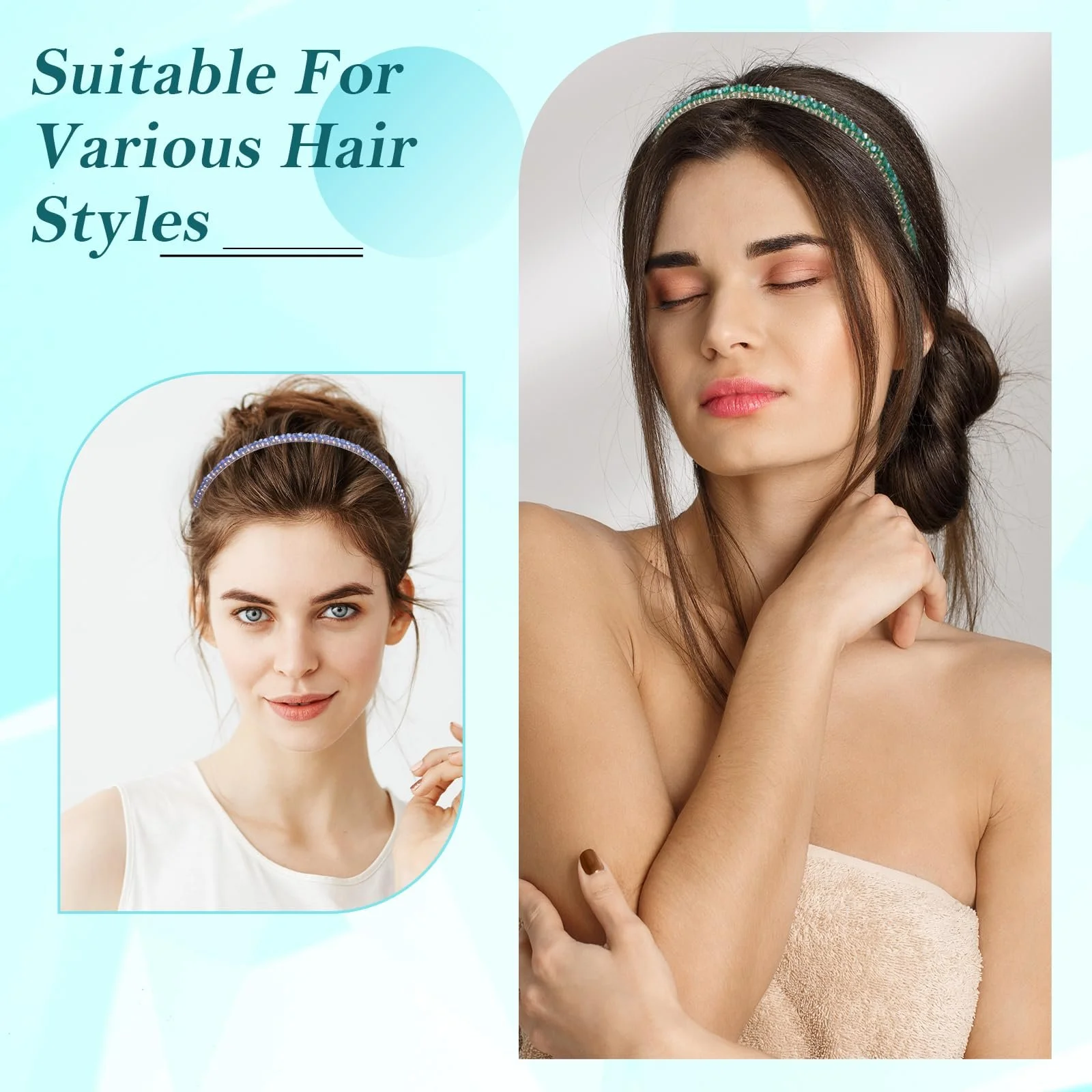 Набір з 4 жіночих обручів для волосся, фото №4