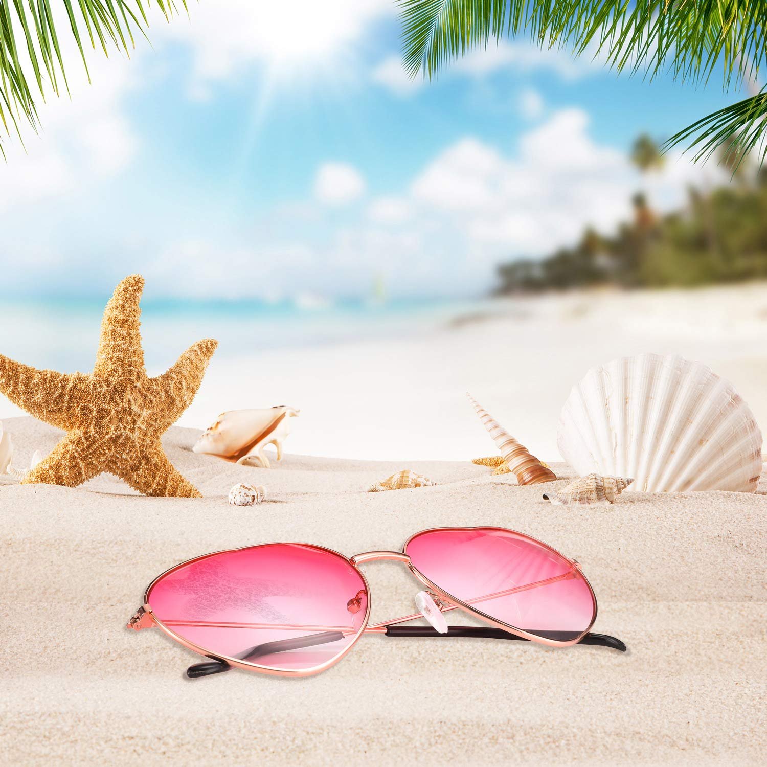 Солнцезащитные очки Сердце Розовое золото, фото №5