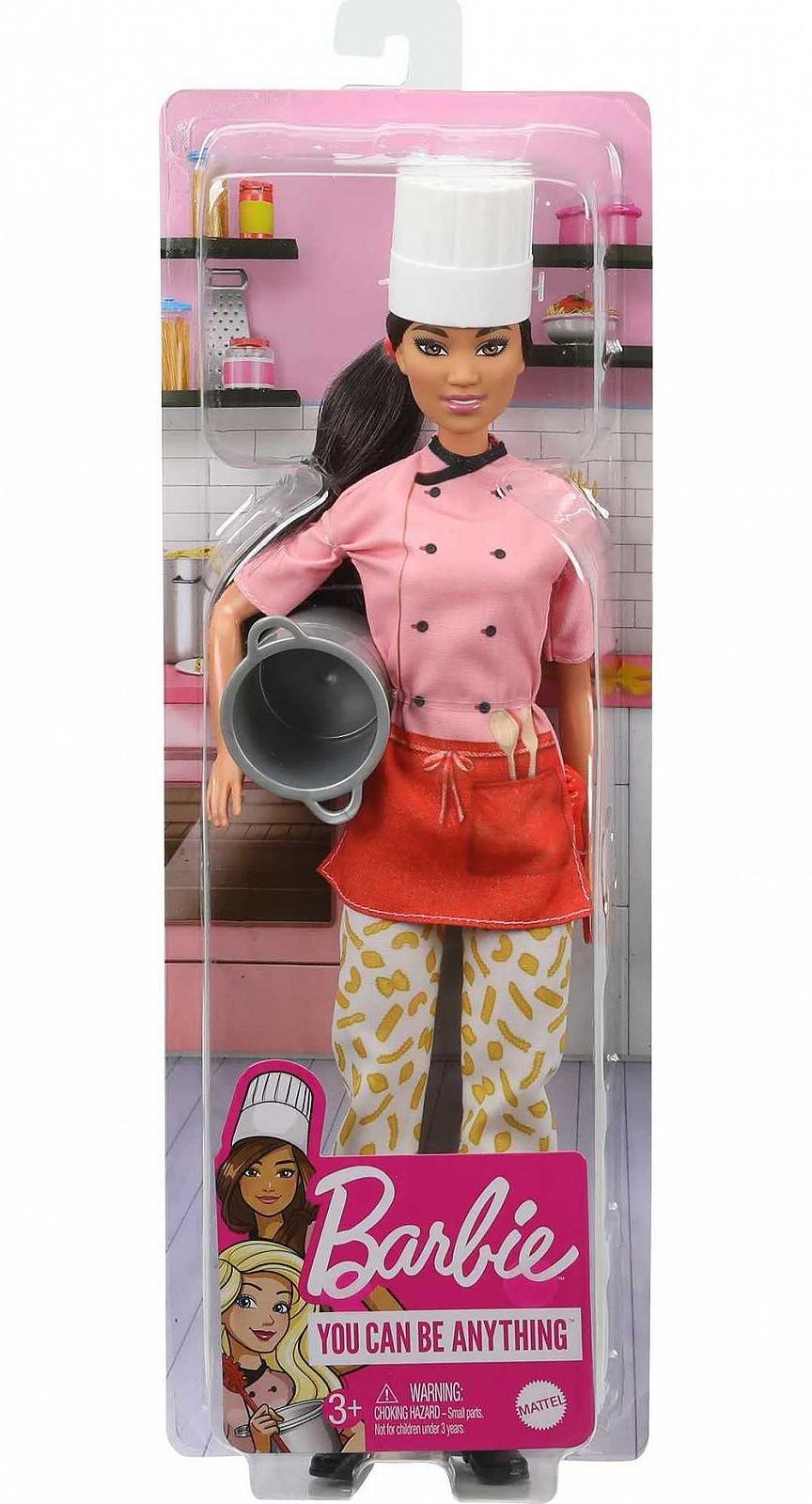 Лялька Barbie Pasta Chef GTW38 30 см Кольоровий топ Штани з принтом локшини, фото №5