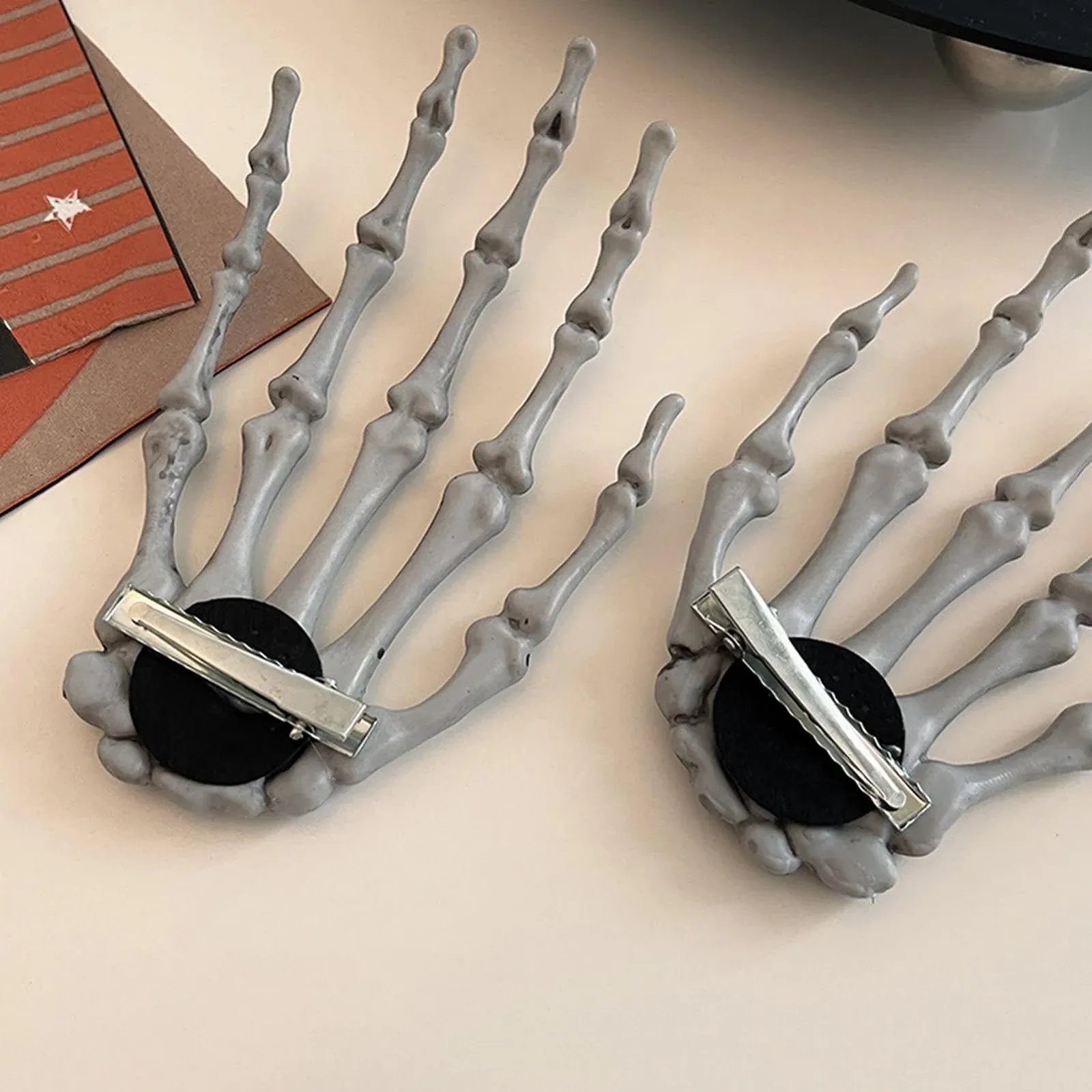 Заколка для волос Хэллоуин, скелет, кости, череп, фото №3