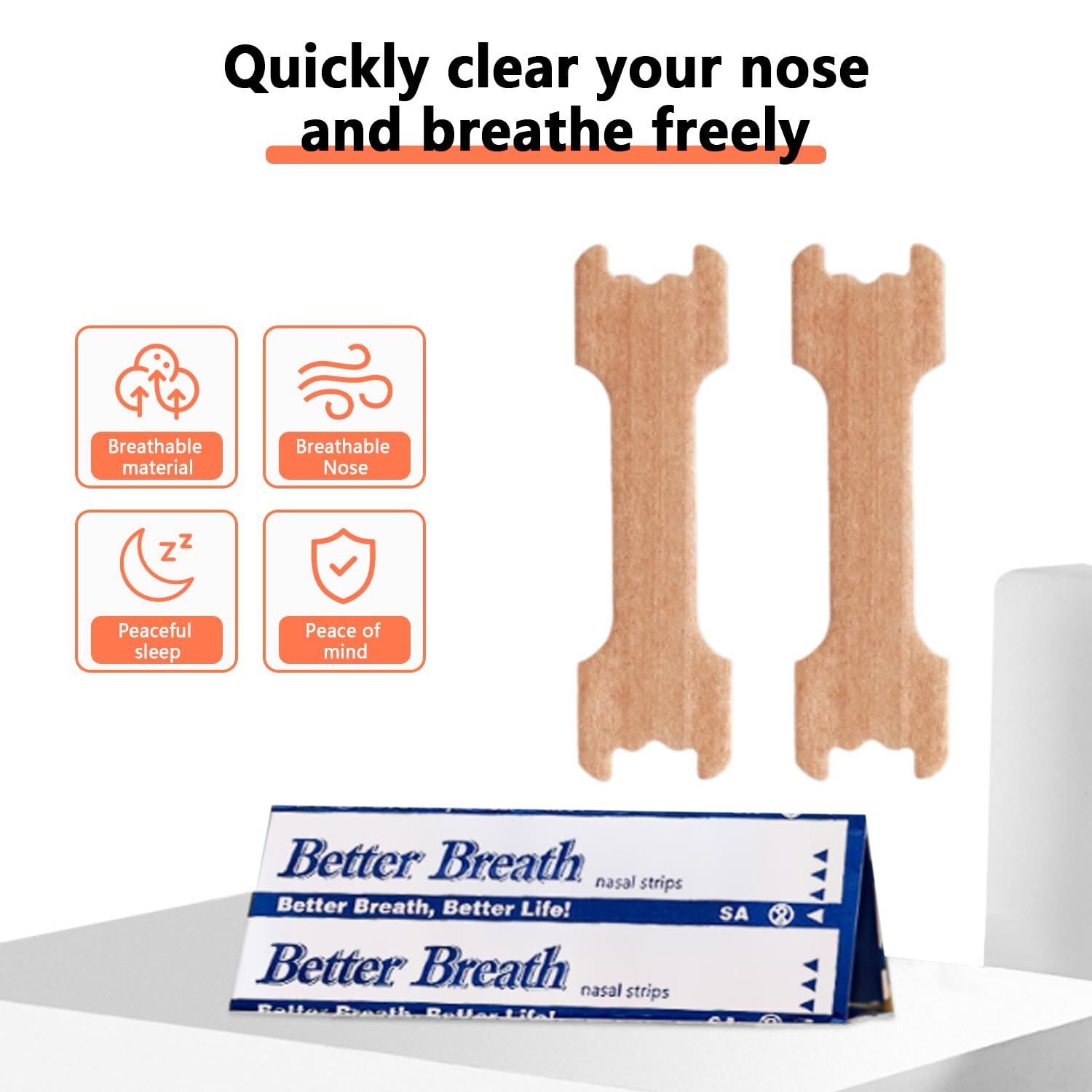 Смужки на ніс проти хропіння, пачка 50 шт., фото №1 Смужки на ніс проти хропіння, пачка 50 шт., фото №1