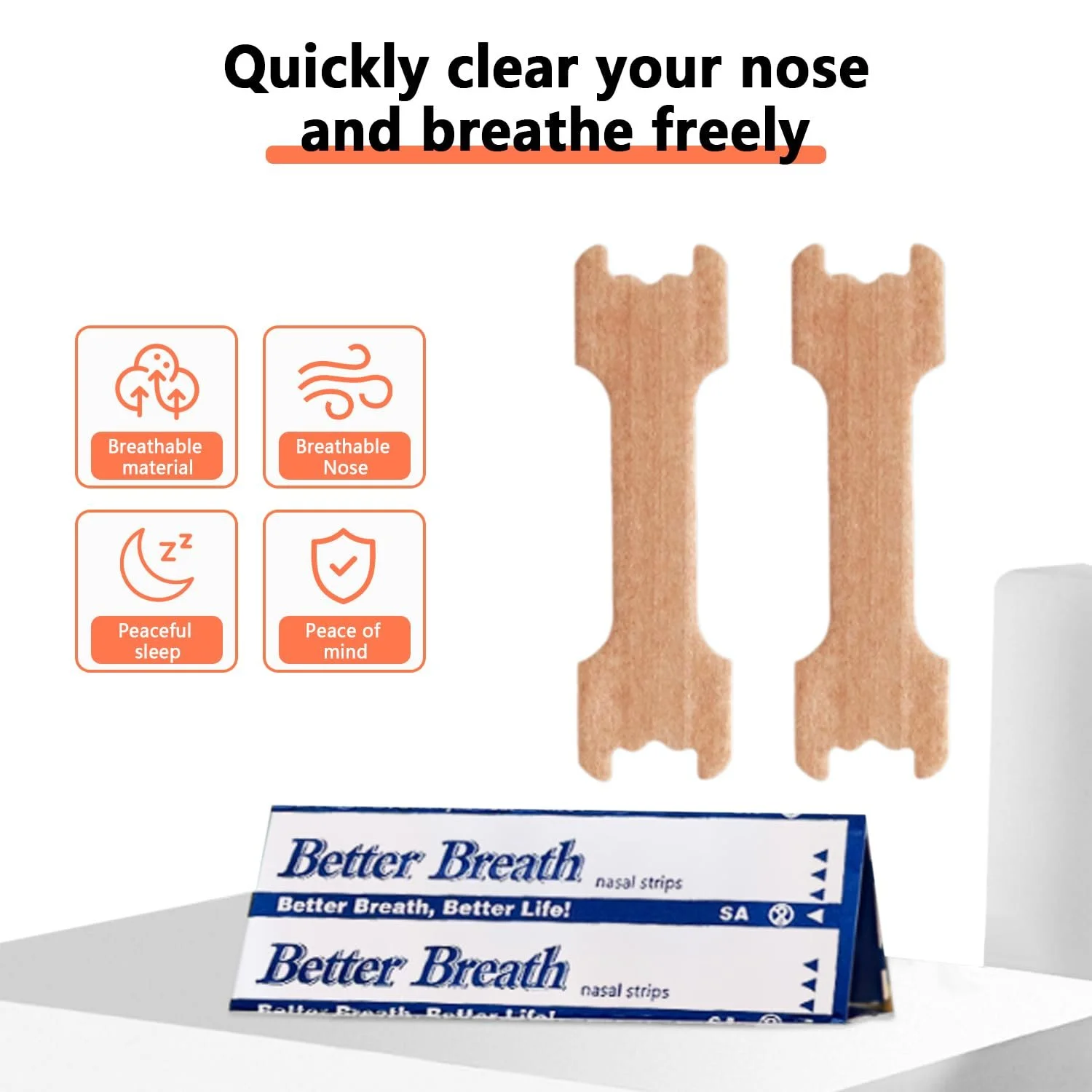 Полоски на нос против храпа, пачка 50 шт., фото №1