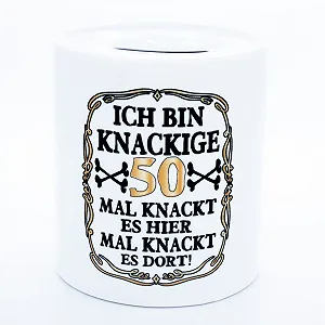 Копилка для денег Ich bin knackige 50 Years Керамическая Белая - Фото 1